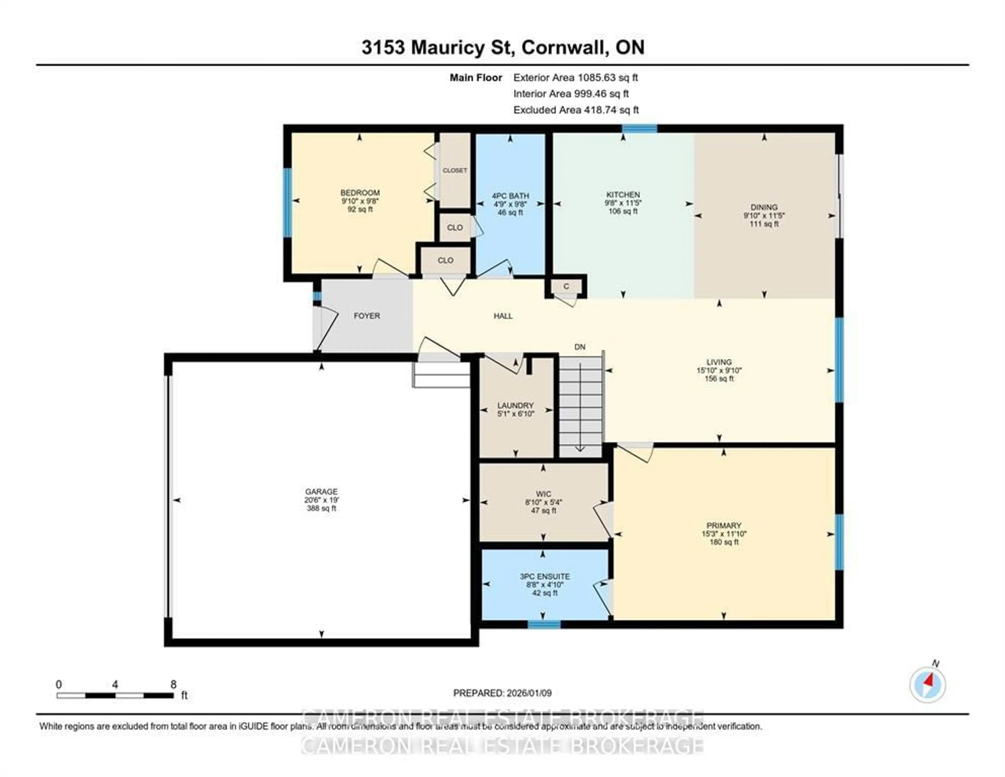 Floor plan for 3153 Mauricy St, Cornwall Ontario K6K 0A1