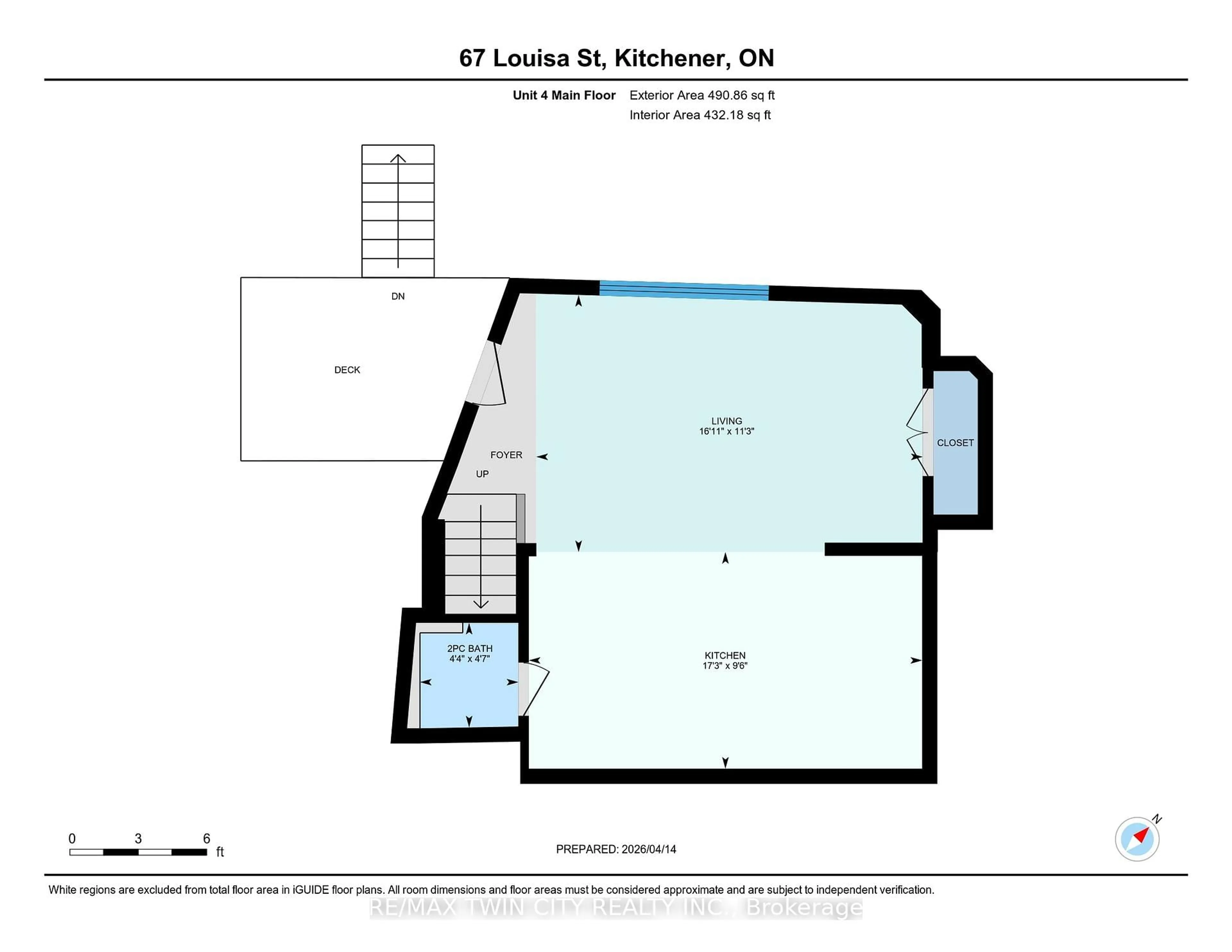 Floor plan for 67 Louisa St, Kitchener Ontario N2H 5L9