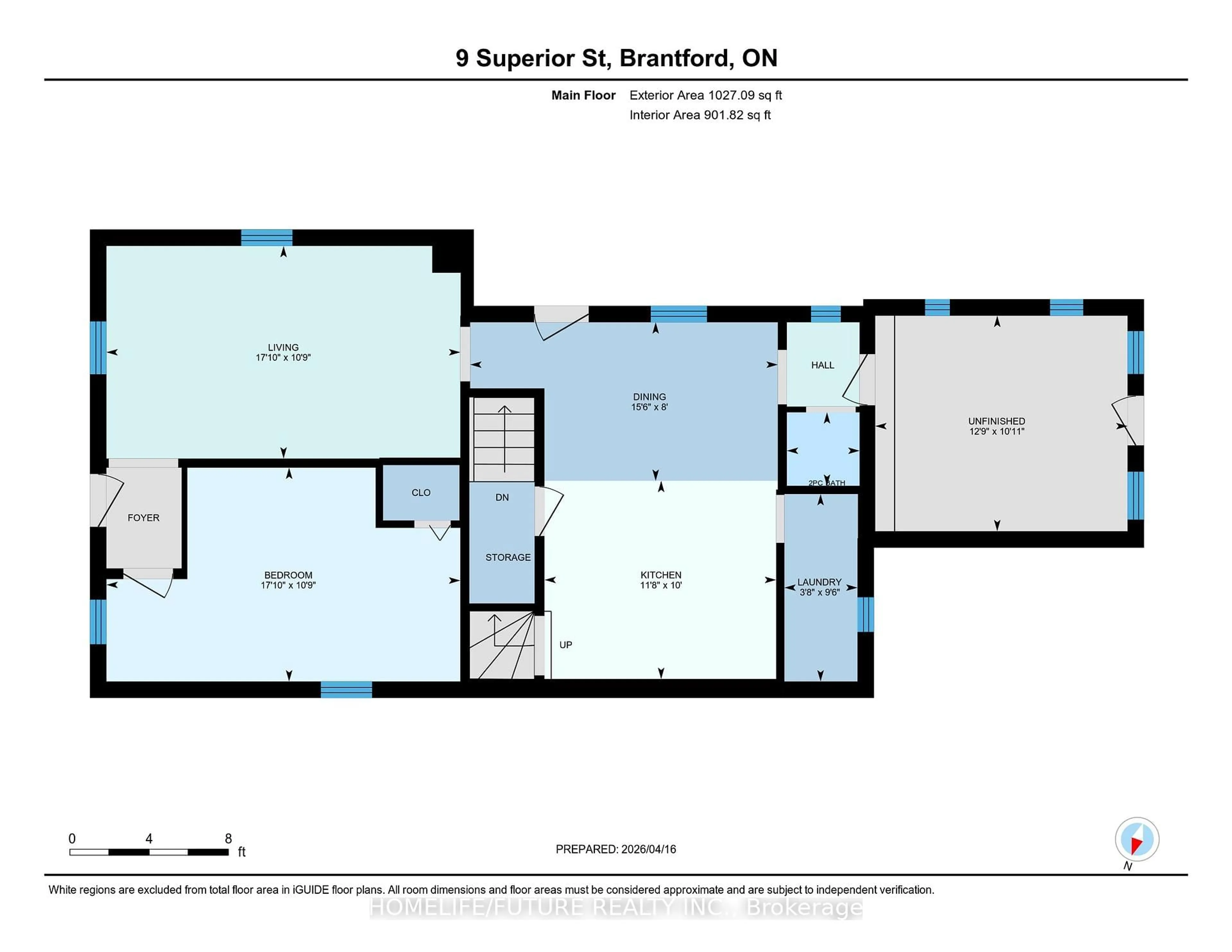 Floor plan for 9 Superior St, Brantford Ontario N3S 2J9
