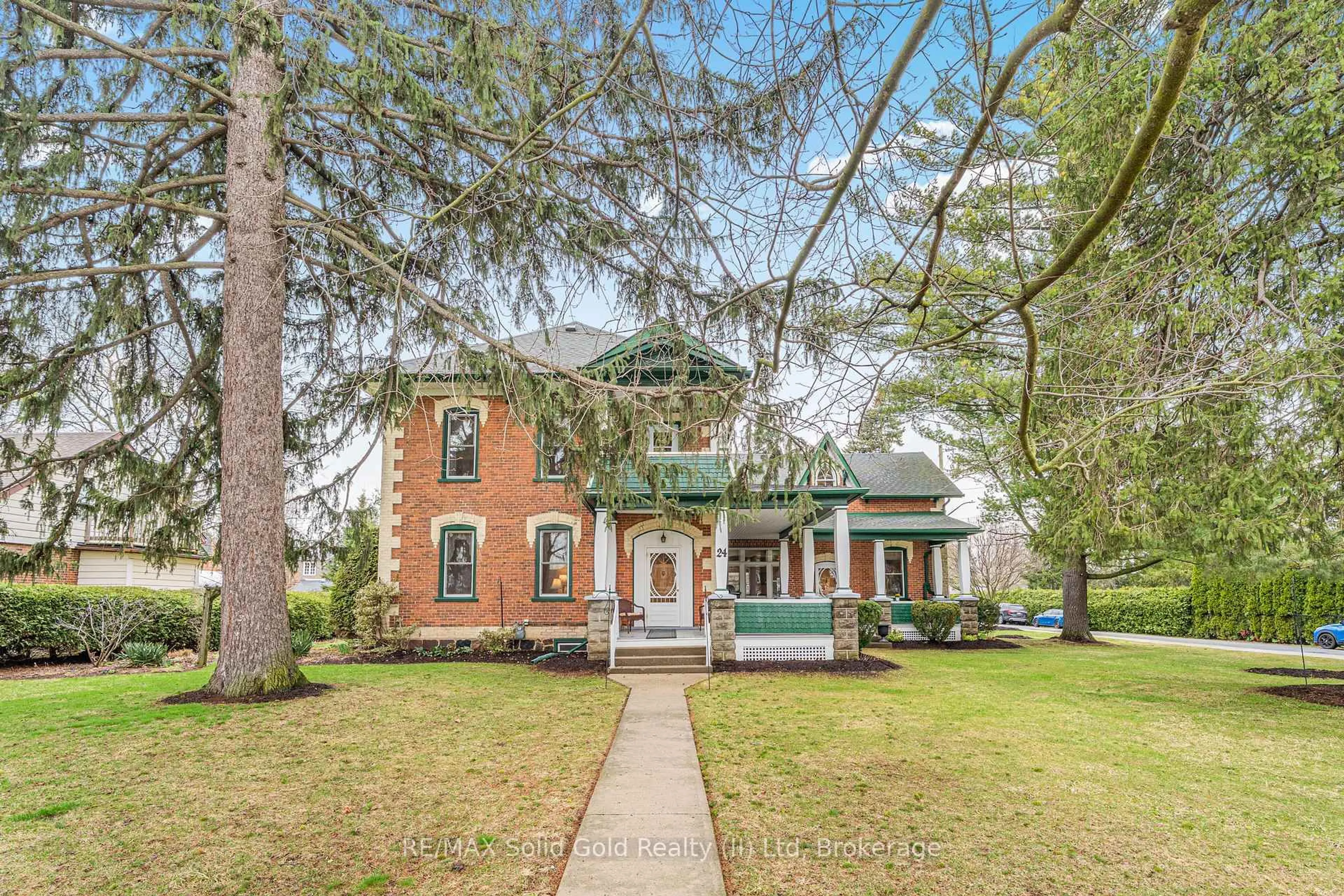 Home with brick exterior material, street for 24 Queensway Dr, Woolwich Ontario N0B 2N0