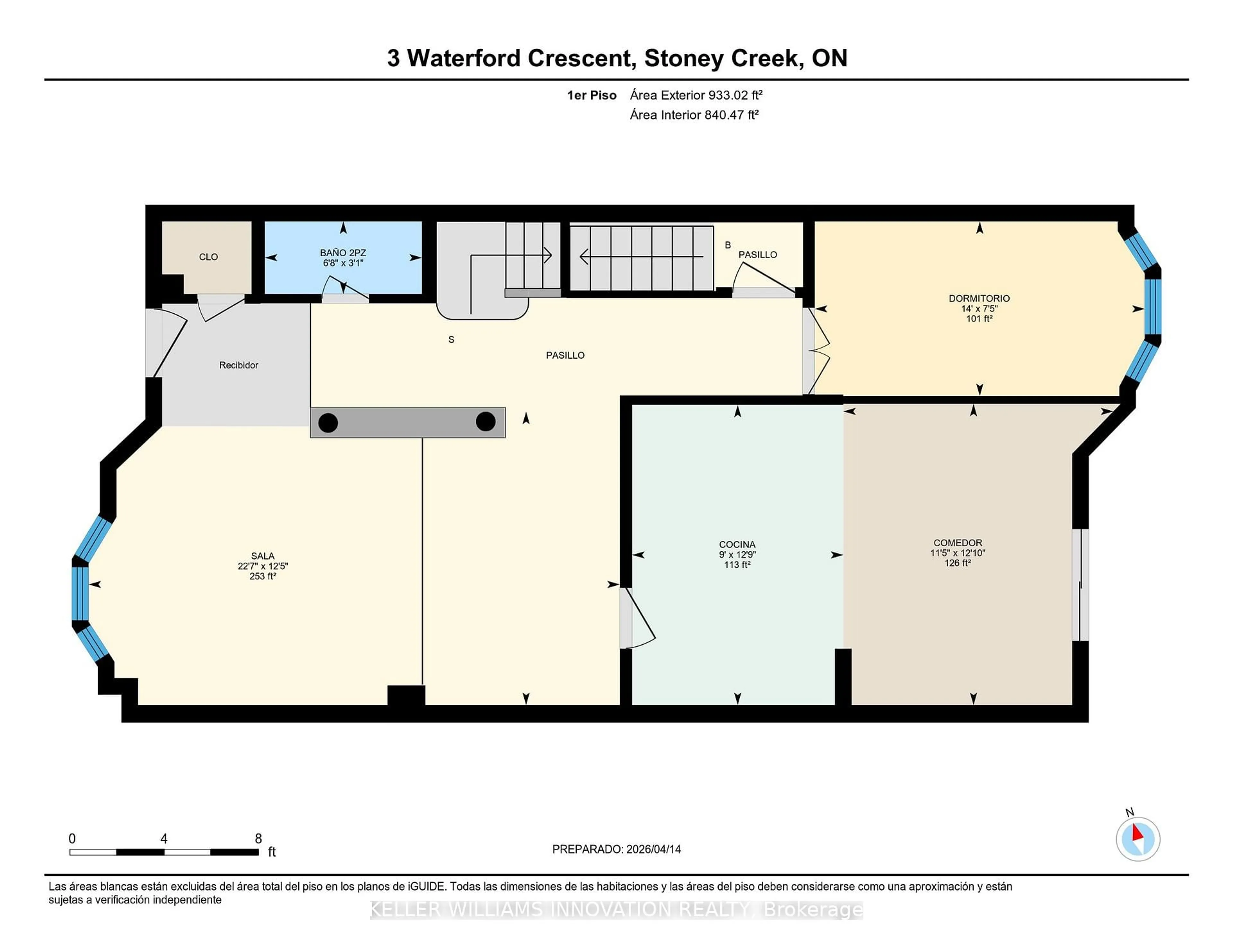 Floor plan for 3 Waterford Cres, Hamilton Ontario L8E 4Z8