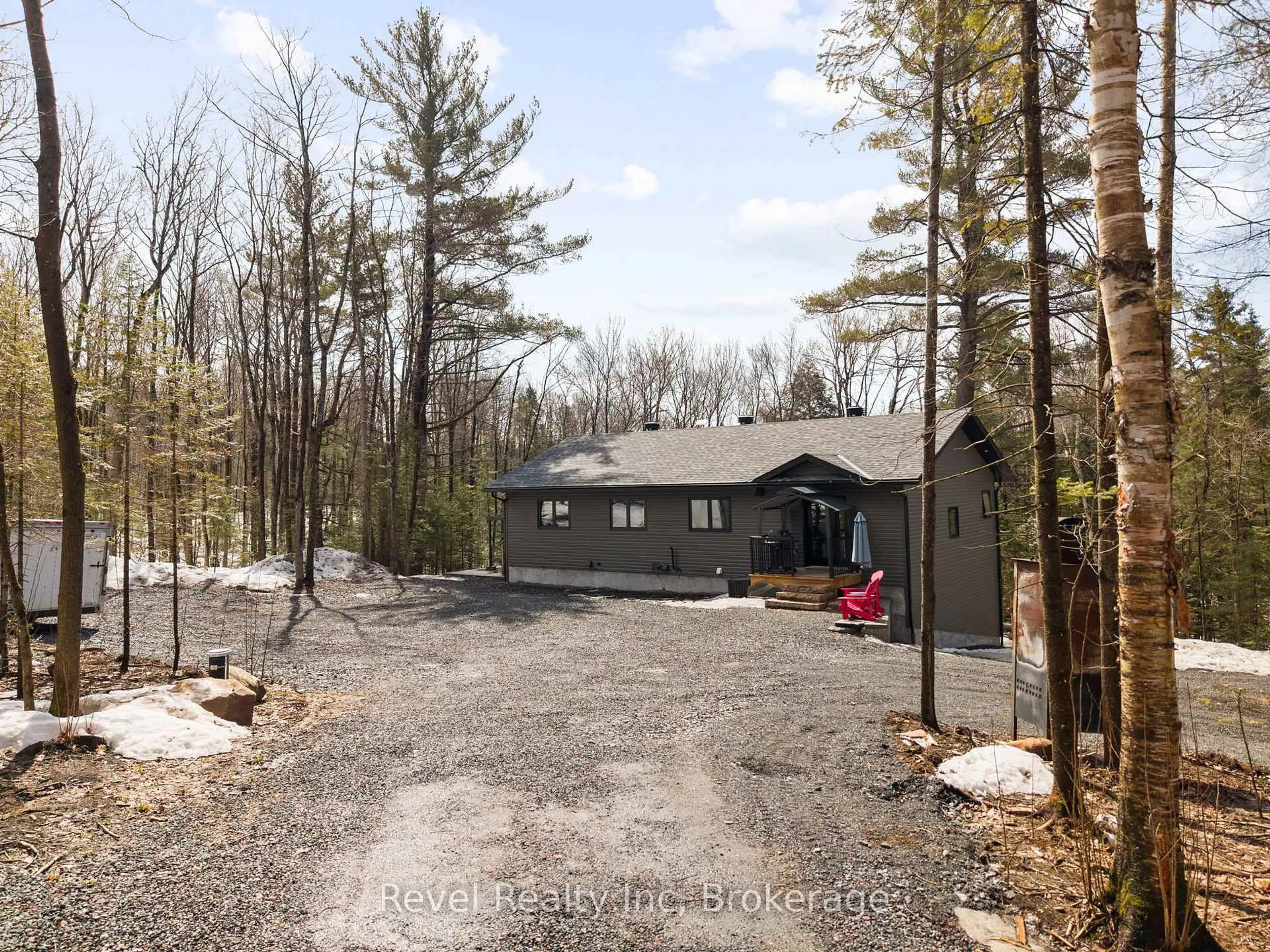 A pic from outside/outdoor area/front of a property/back of a property/a pic from drone, forest/trees view for 84 Woods Rd, Carling Ontario P0G 1G0