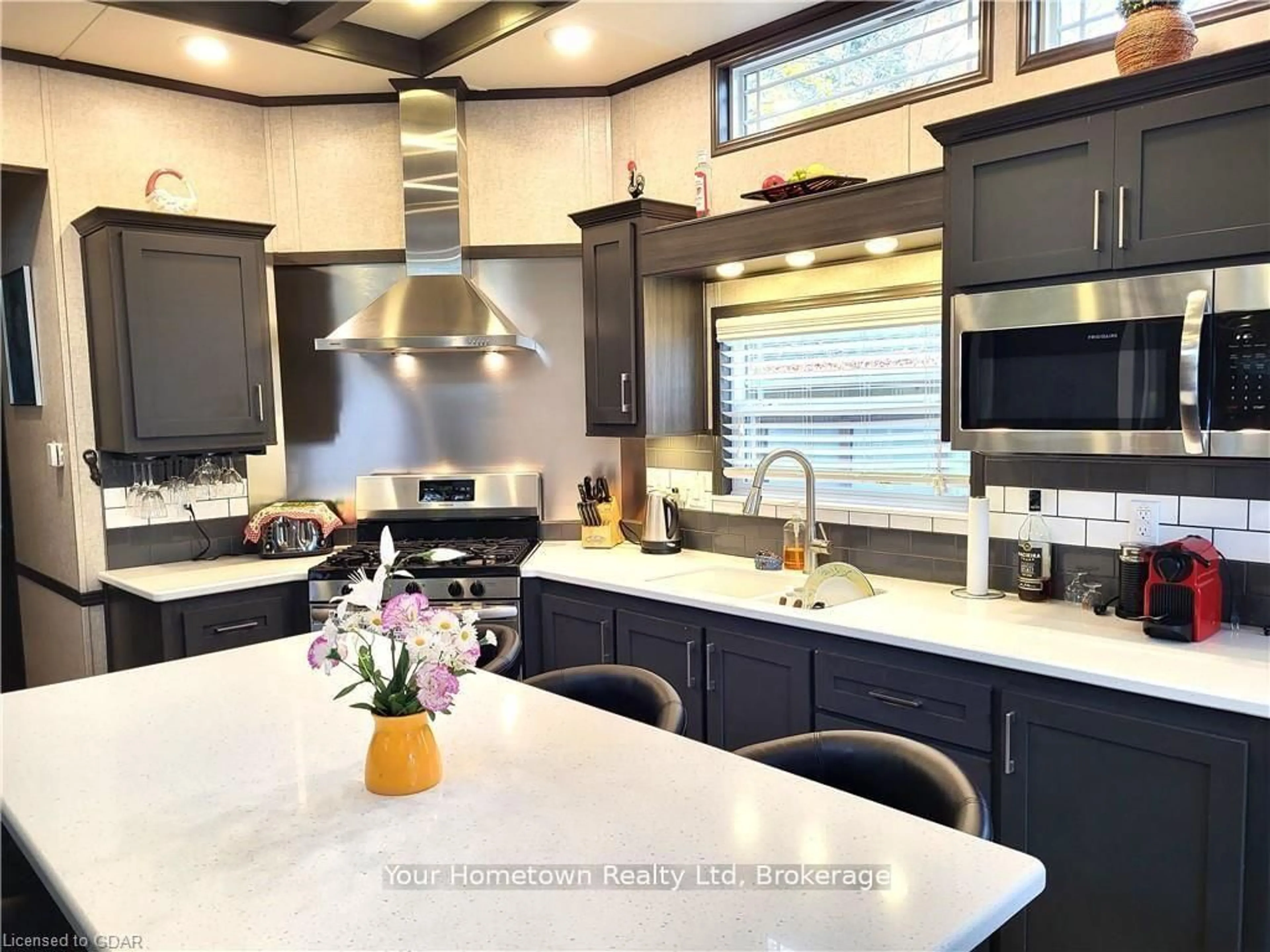 Contemporary kitchen, ceramic/tile floor for 613 Oak Cres, Centre Wellington Ontario N1M 2W5