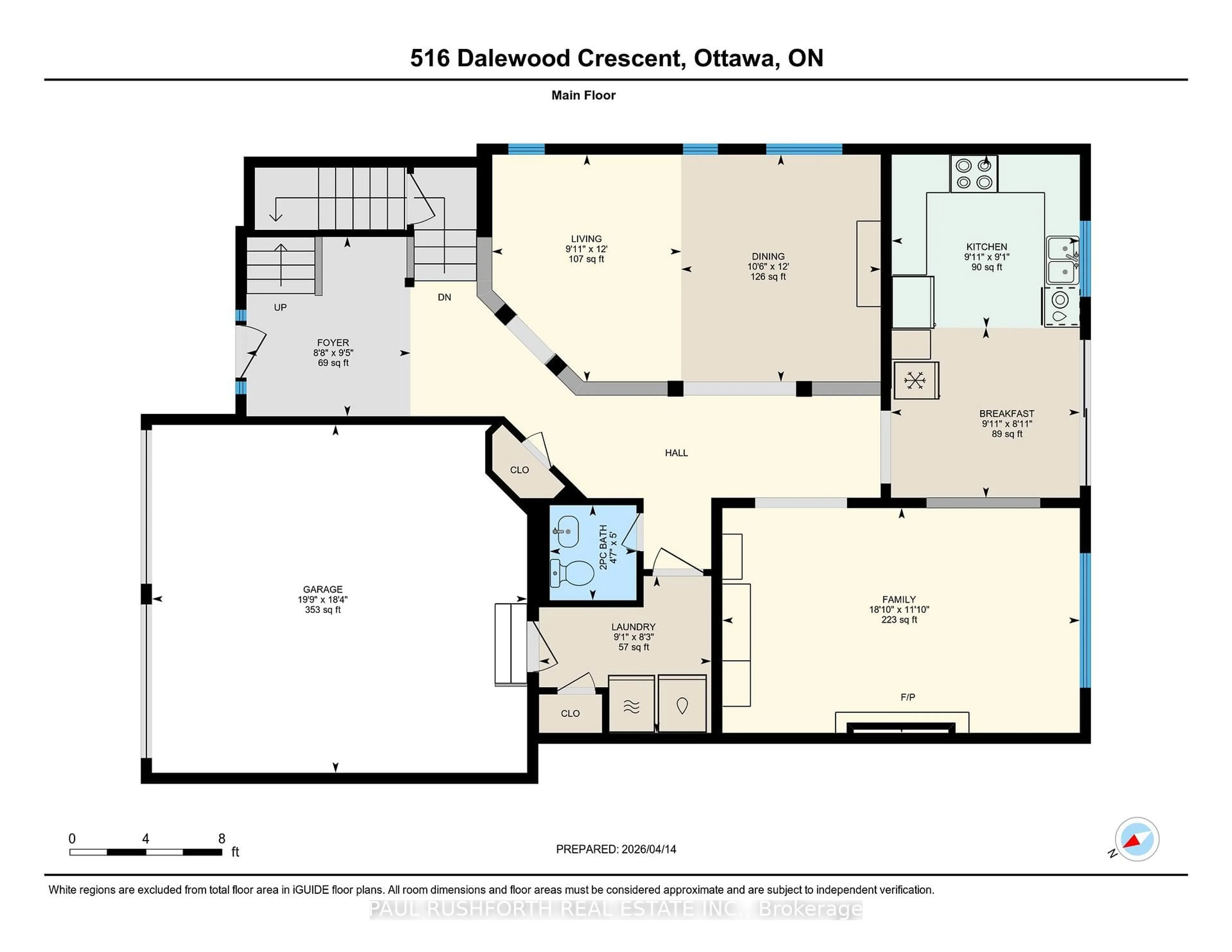 Floor plan for 516 Dalewood Cres, Stittsville Ontario K2S 0L2