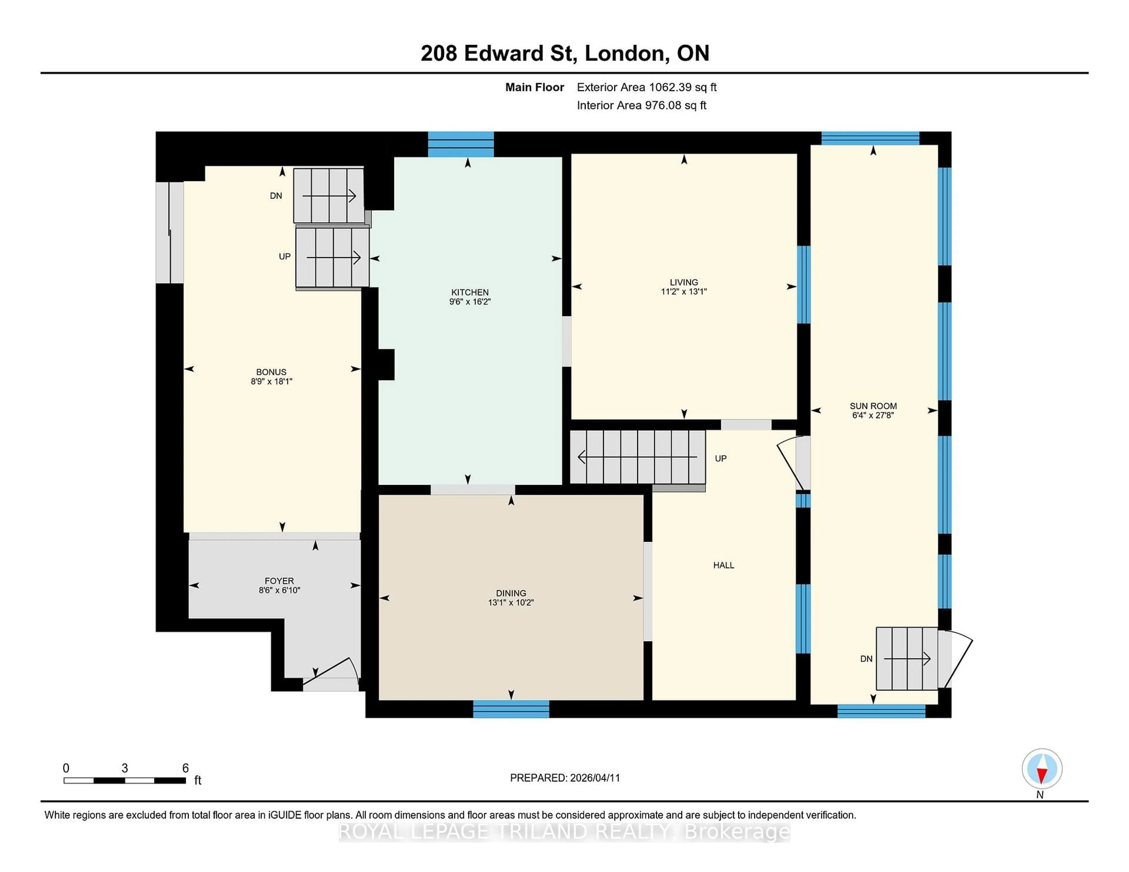 Floor plan for 208 Edward St, London South Ontario N6C 3J2