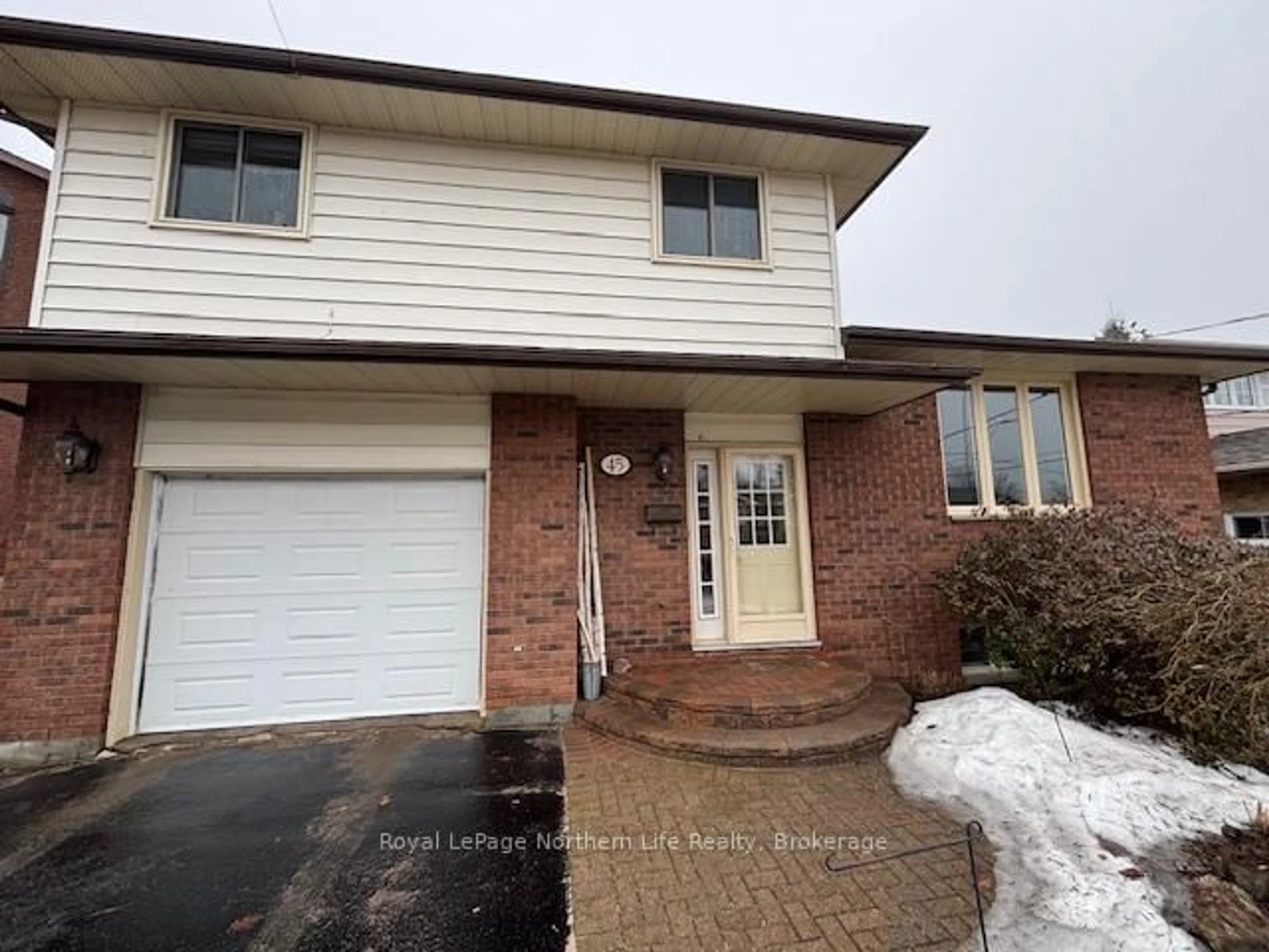 Home with brick exterior material, street for 45 Sable Cres, North Bay Ontario P1A 3X6
