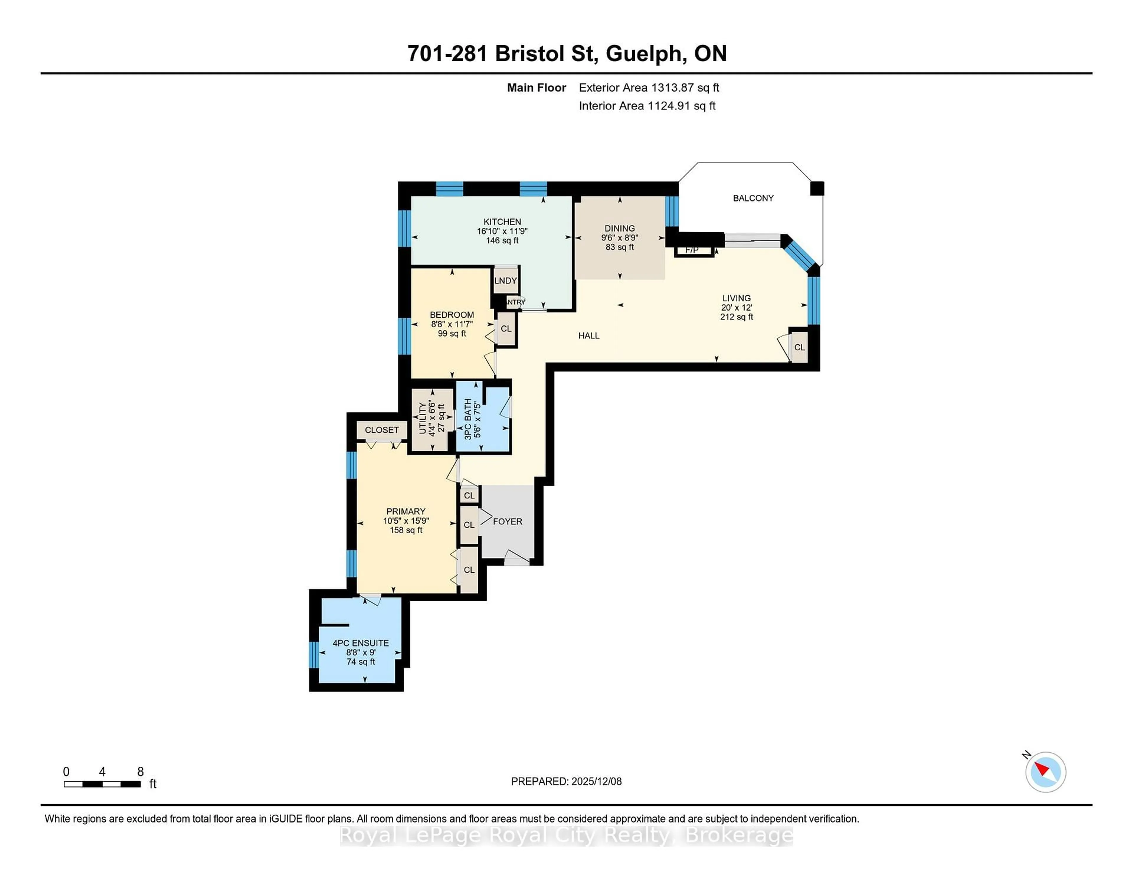 Floor plan for 281 Bristol St #701, Guelph Ontario N1H 8J3