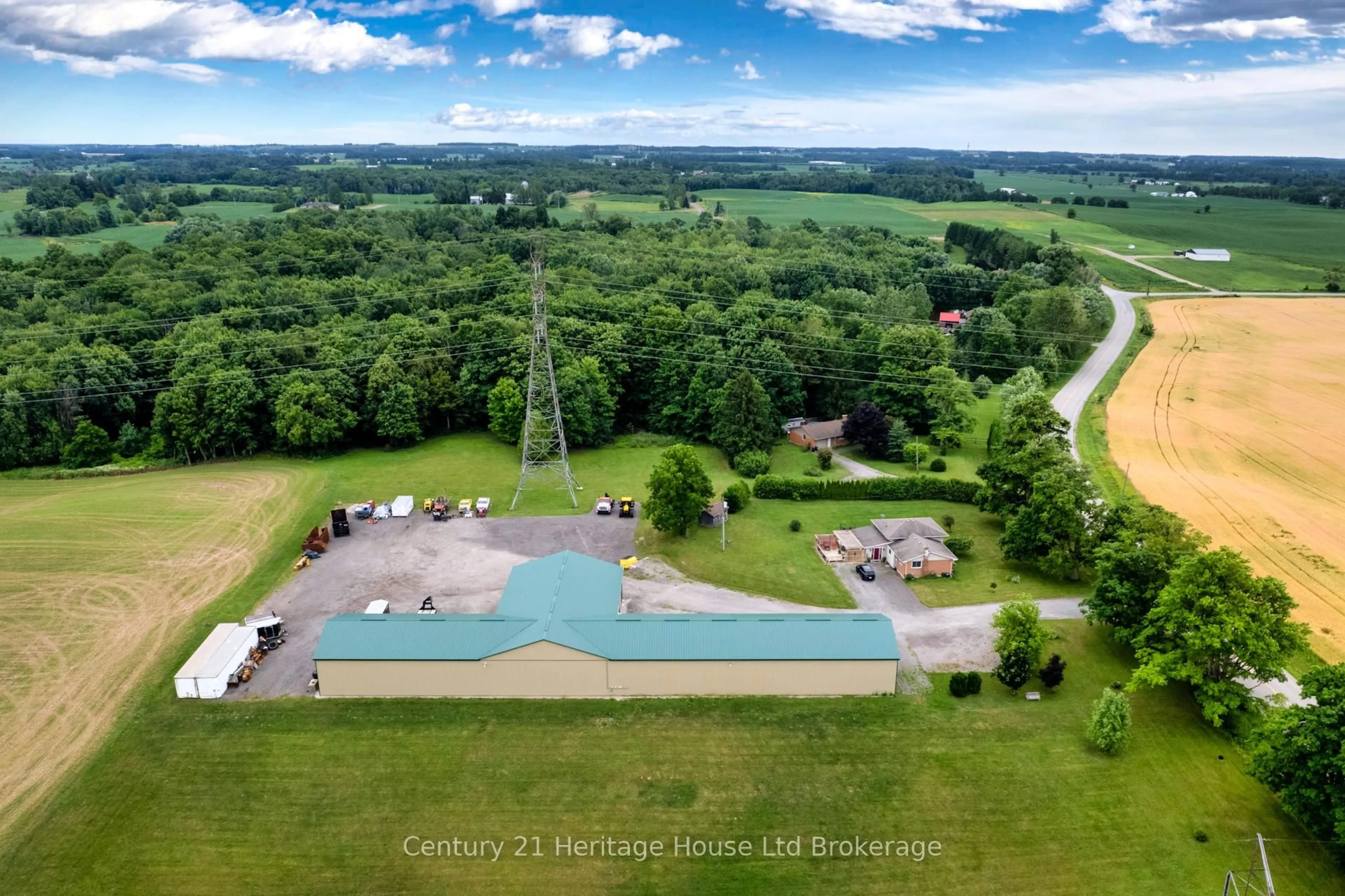 A pic from outside/outdoor area/front of a property/back of a property/a pic from drone, water/lake/river/ocean view for 3208-3214 Pigram Line, South-West Oxford Ontario N0J 1W0