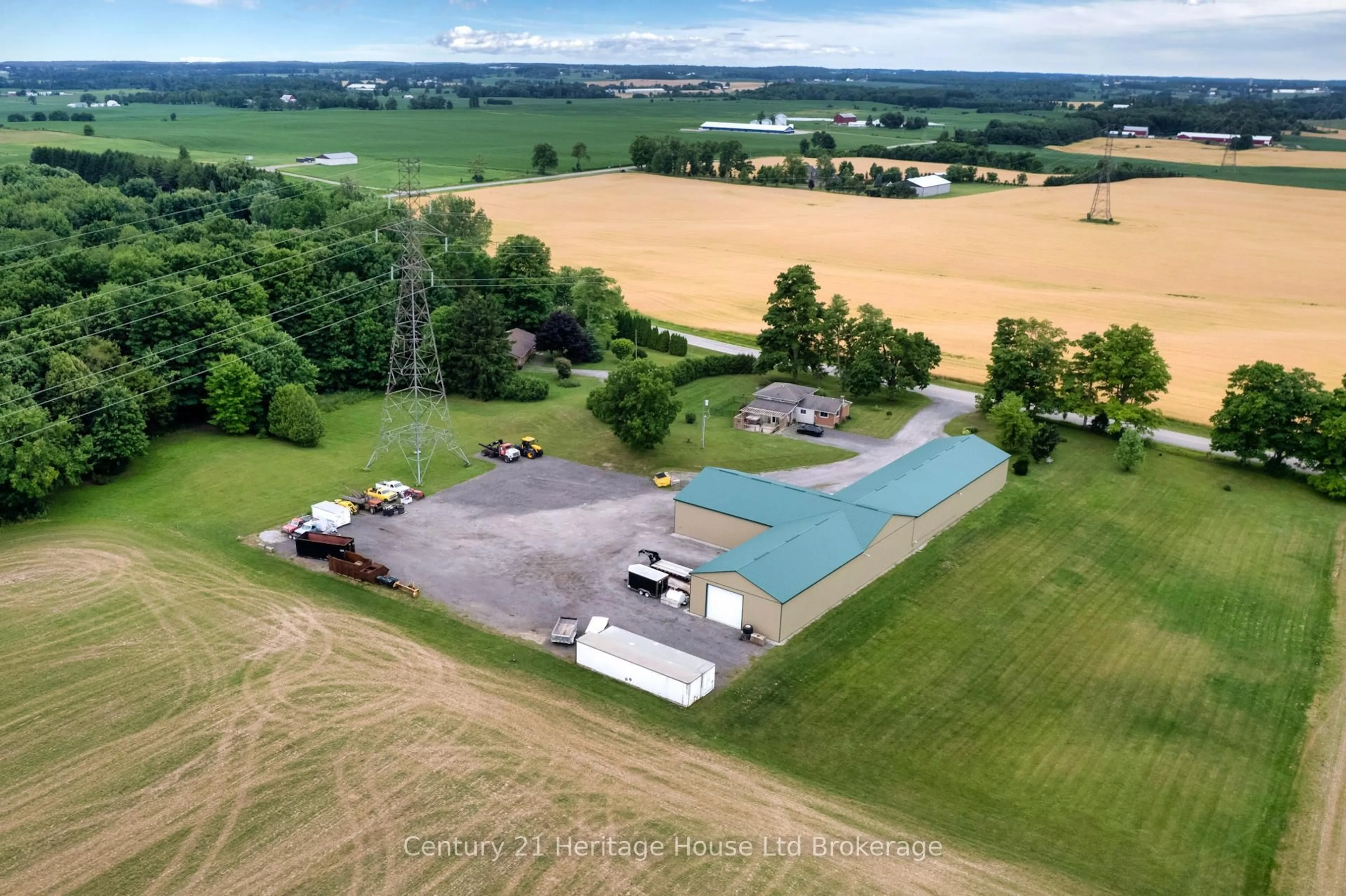 A pic from outside/outdoor area/front of a property/back of a property/a pic from drone, water/lake/river/ocean view for 3208-3214 Pigram Line, South-West Oxford Ontario N0J 1W0