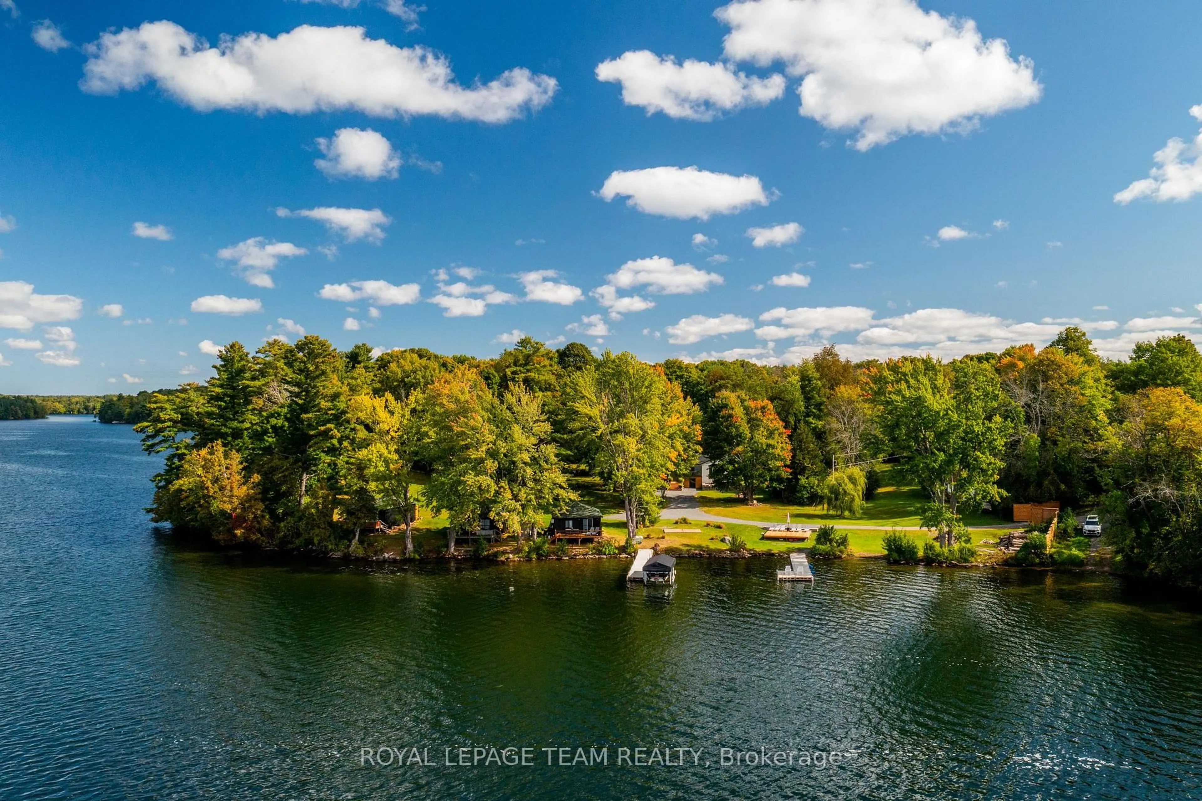 A pic from outside/outdoor area/front of a property/back of a property/a pic from drone, water/lake/river/ocean view for 551 LITTLE RIDEAU LAKE Rd, Rideau Lakes Ontario K0G 1V0