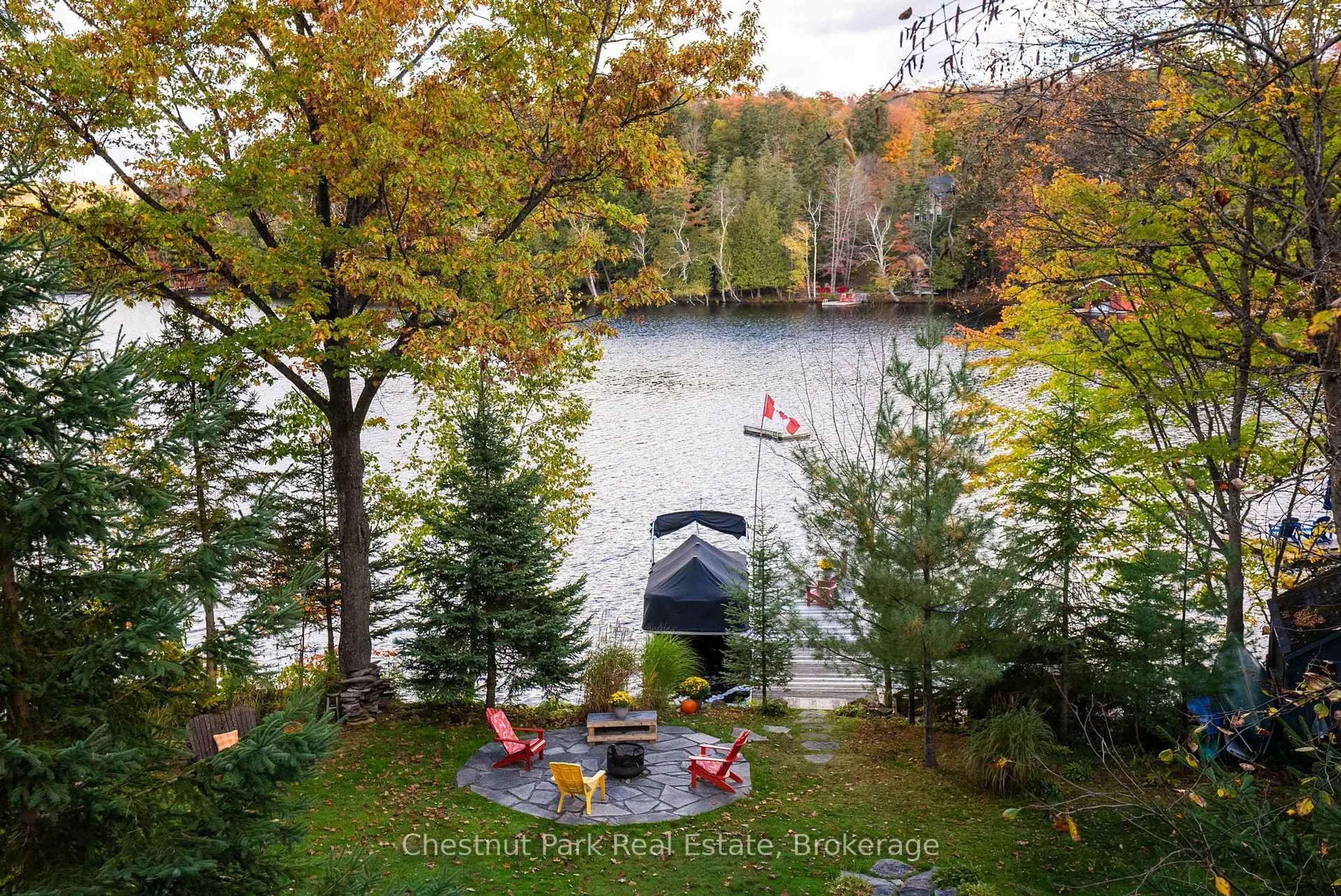 Patio, water/lake/river/ocean view for 527 Harp Lake Rd, Huntsville Ontario P1H 2J6