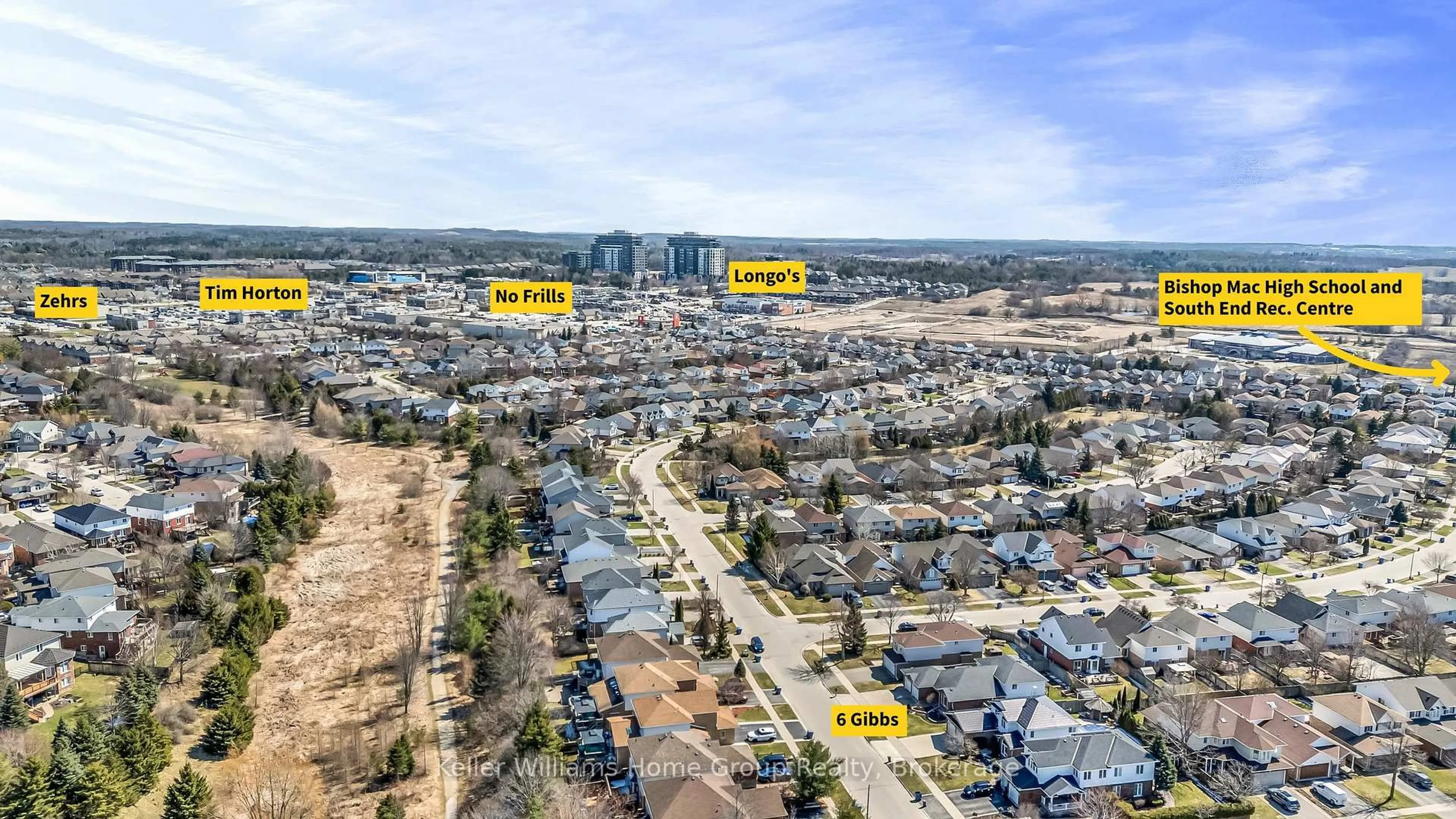 A pic from outside/outdoor area/front of a property/back of a property/a pic from drone, city buildings view from balcony for 6 Gibbs Cres, Guelph Ontario N1G 5B6