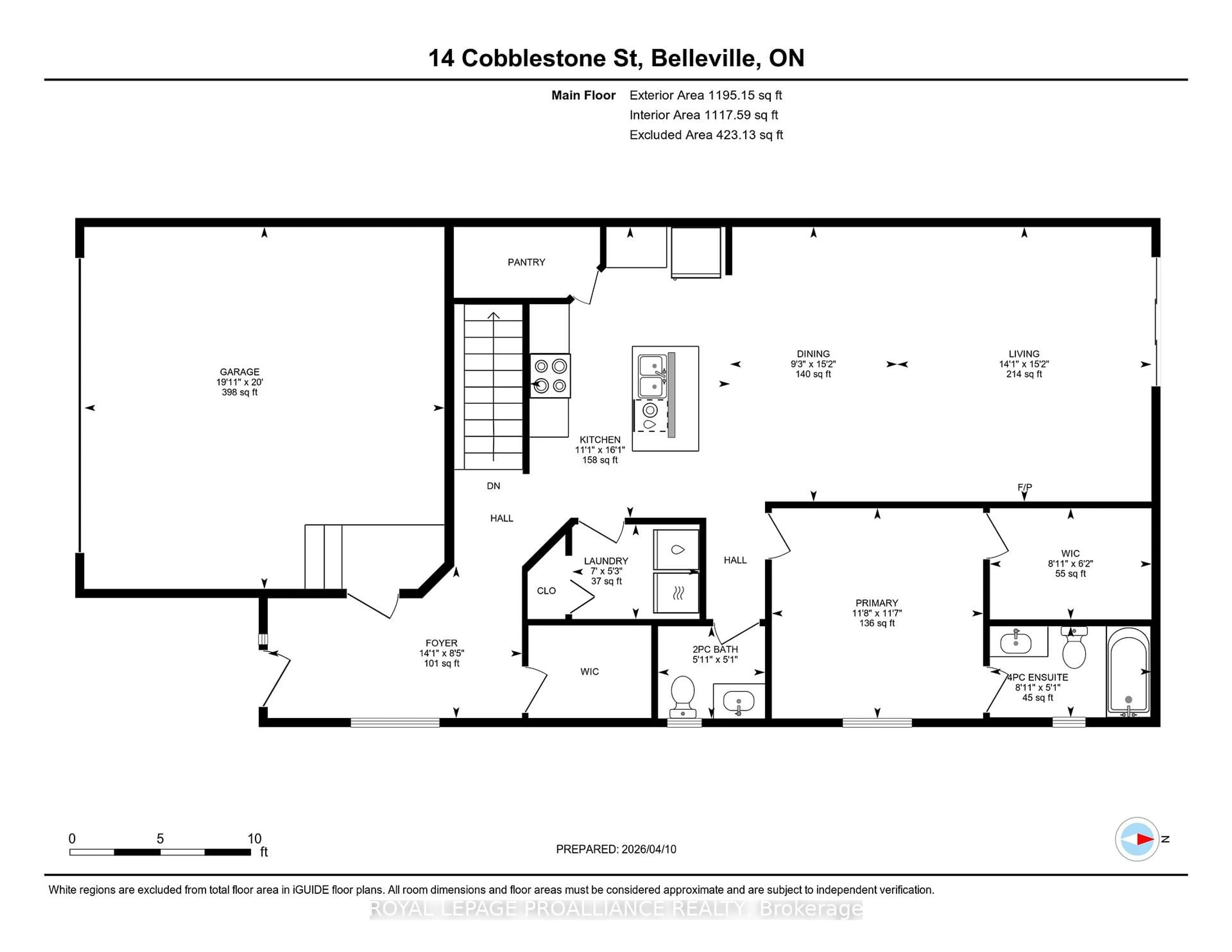 Floor plan for 14 Cobblestone St, Belleville Ontario K8P 0E4