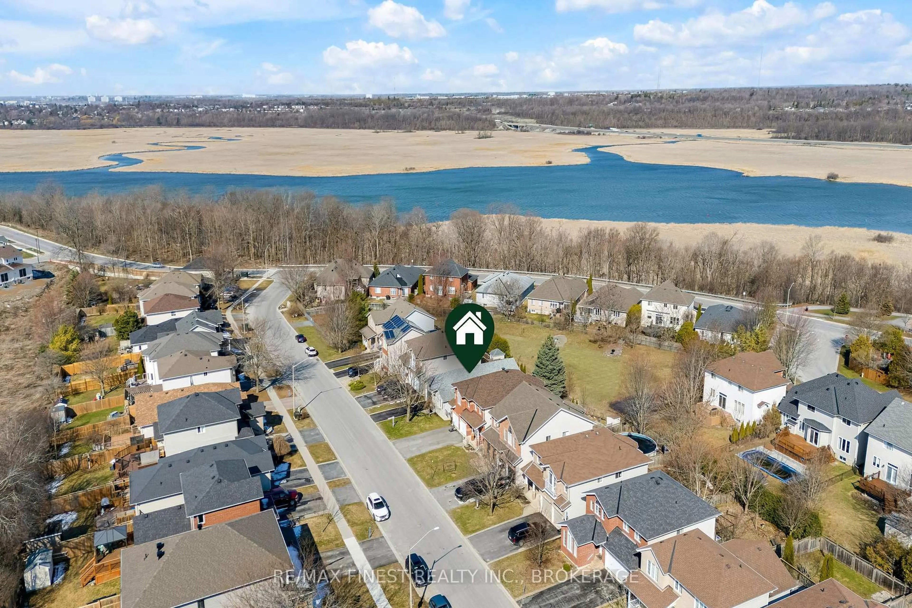 A pic from outside/outdoor area/front of a property/back of a property/a pic from drone, water/lake/river/ocean view for 34 Schooner Dr, Kingston Ontario K7K 7J8