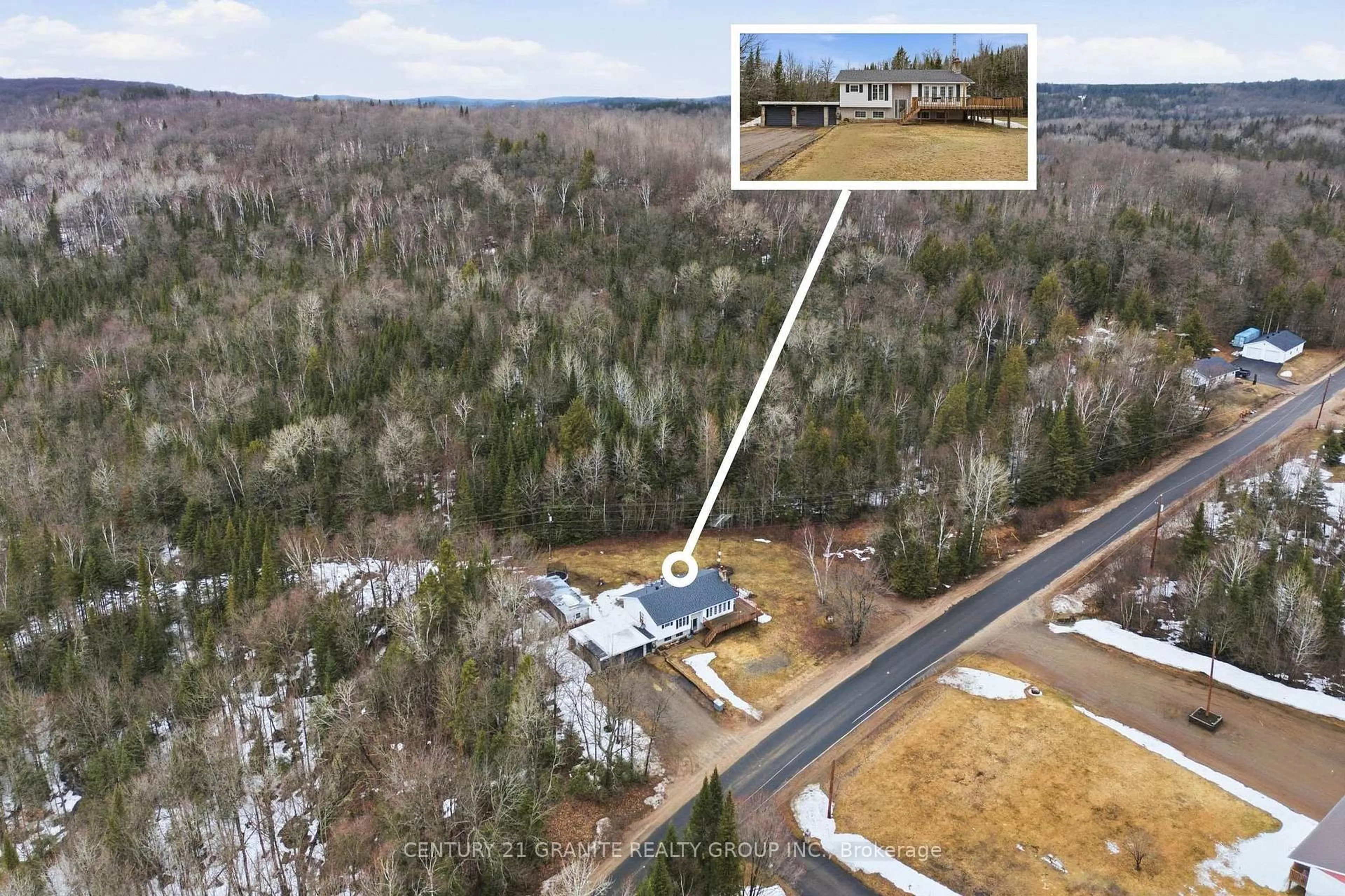 A pic from outside/outdoor area/front of a property/back of a property/a pic from drone, forest/trees view for 301 Hybla Rd, Bancroft Ontario K0L 1C0
