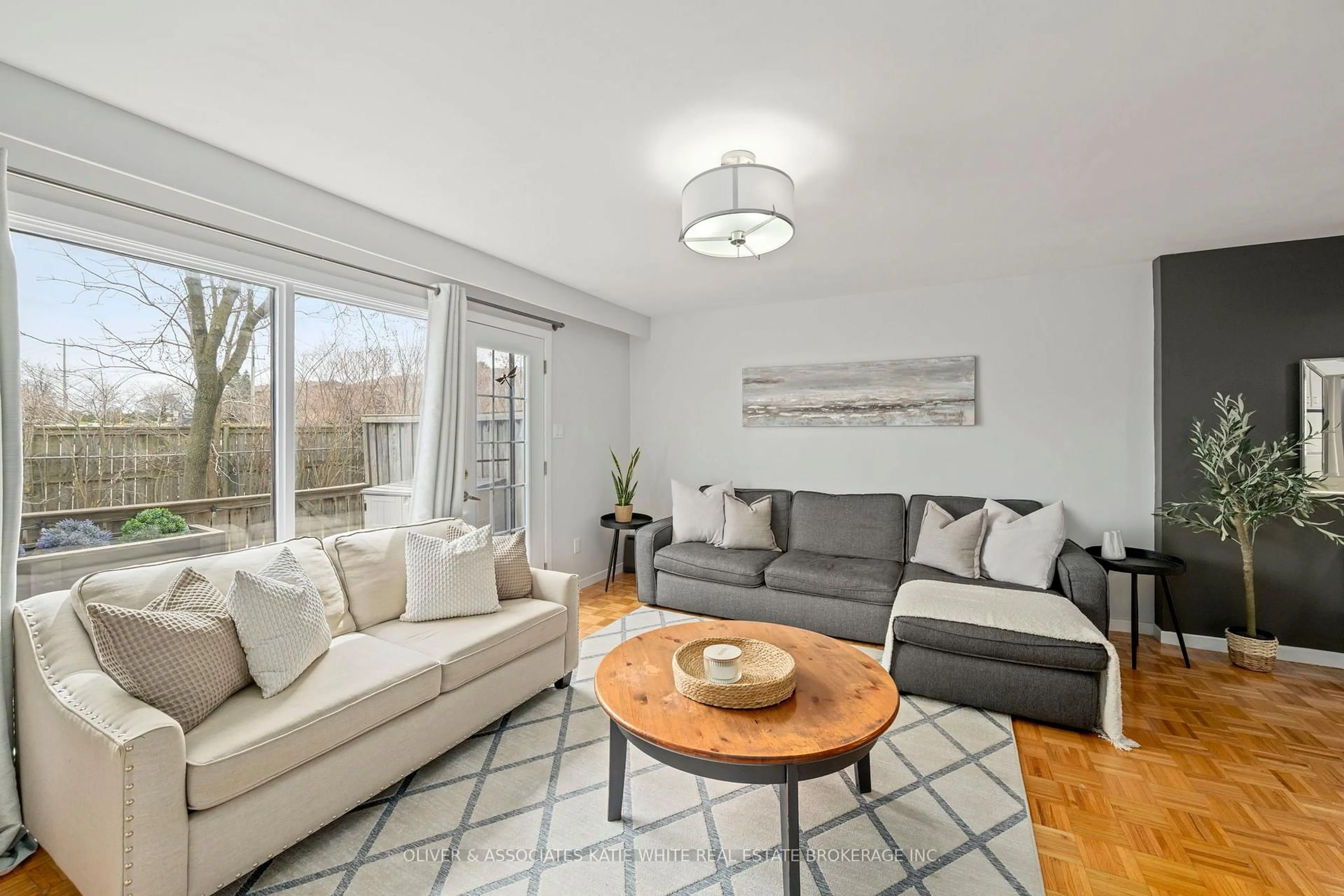 Living room with furniture, wood/laminate floor for 718 Wonderland Rd, London South Ontario N6K 1L8