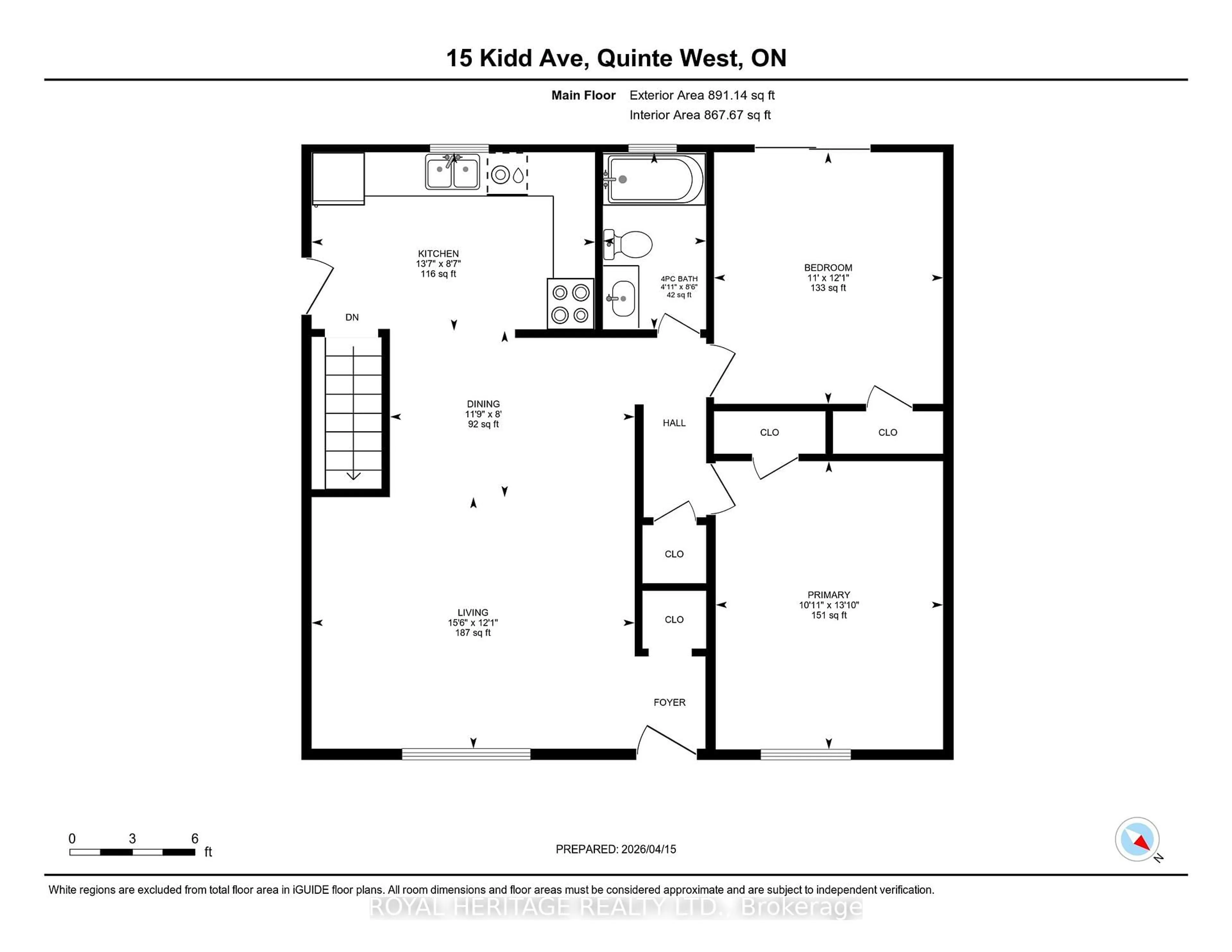 Floor plan for 15 Kidd Ave, Quinte West Ontario K8V 2C6
