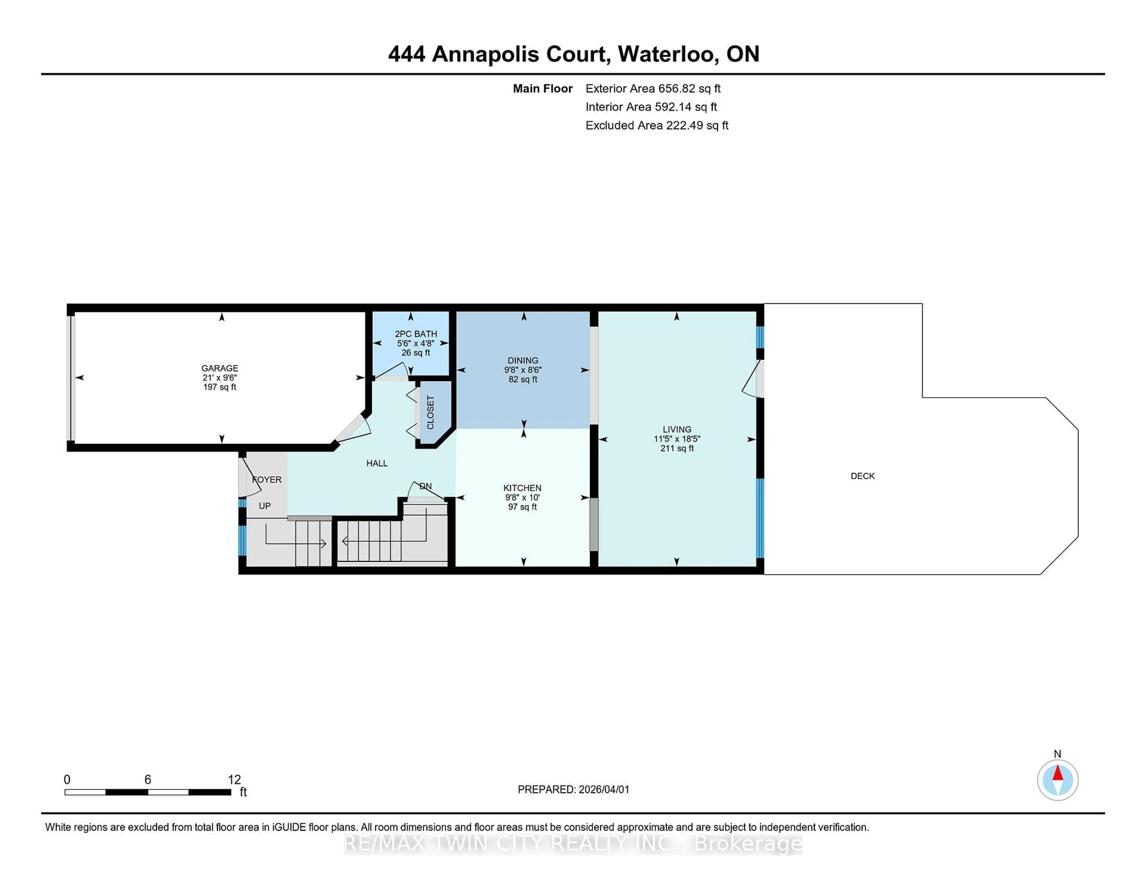 Floor plan for 444 Annapolis Crt, Waterloo Ontario N2K 4E7