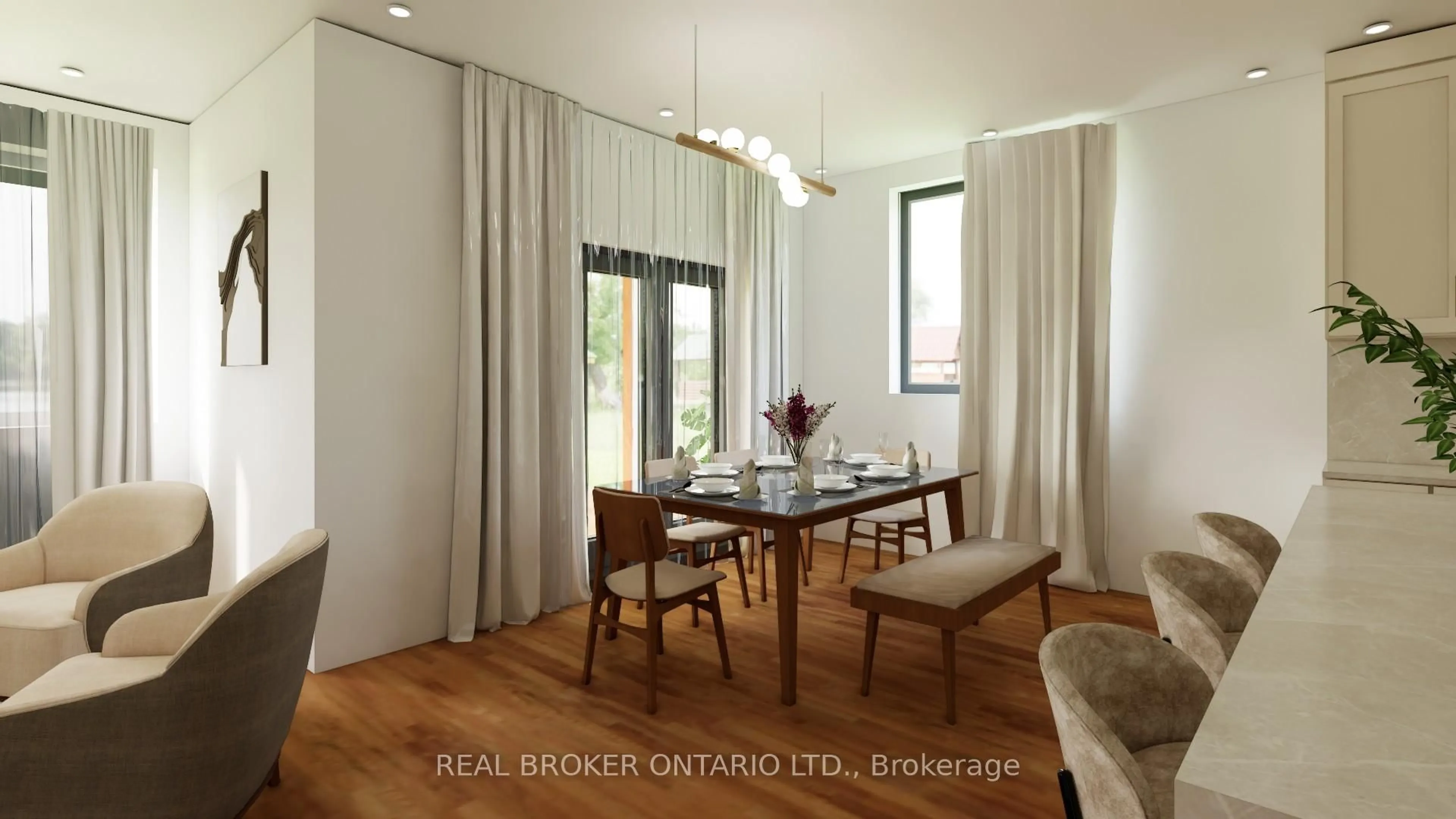 Dining room, wood/laminate floor for 7 Ironwood Crt, Norwich Ontario N0J 1P0