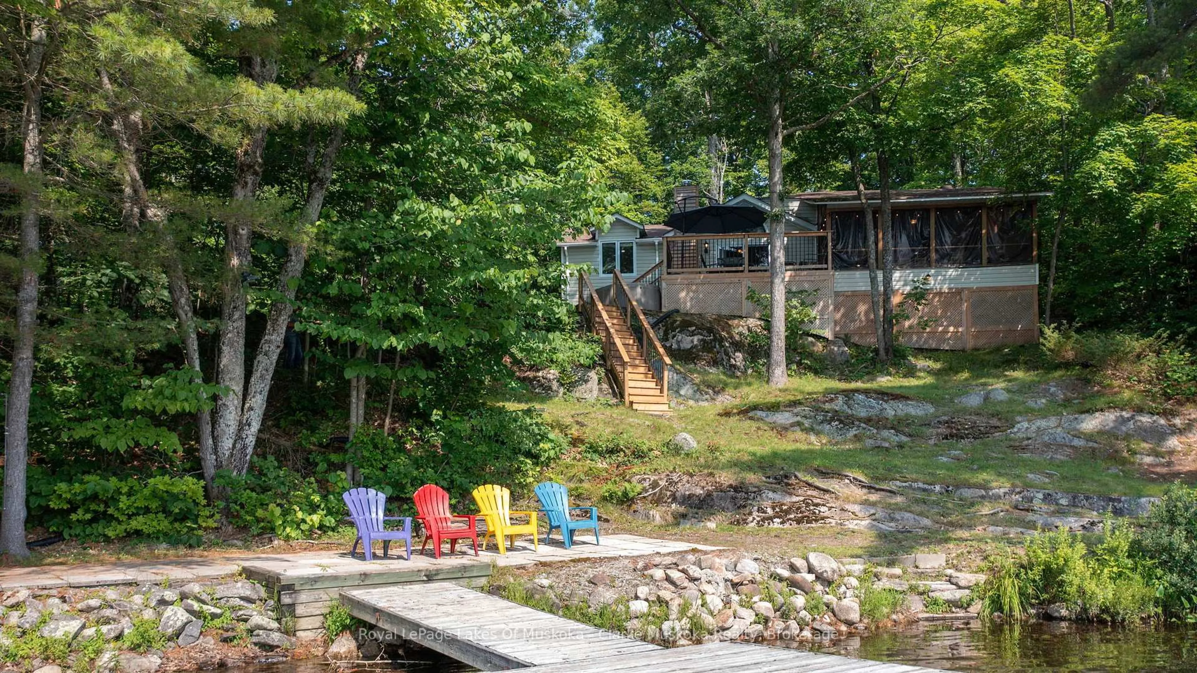 Patio, water/lake/river/ocean view for 27 Joyce Lane, The Archipelago Ontario P0G 1G0