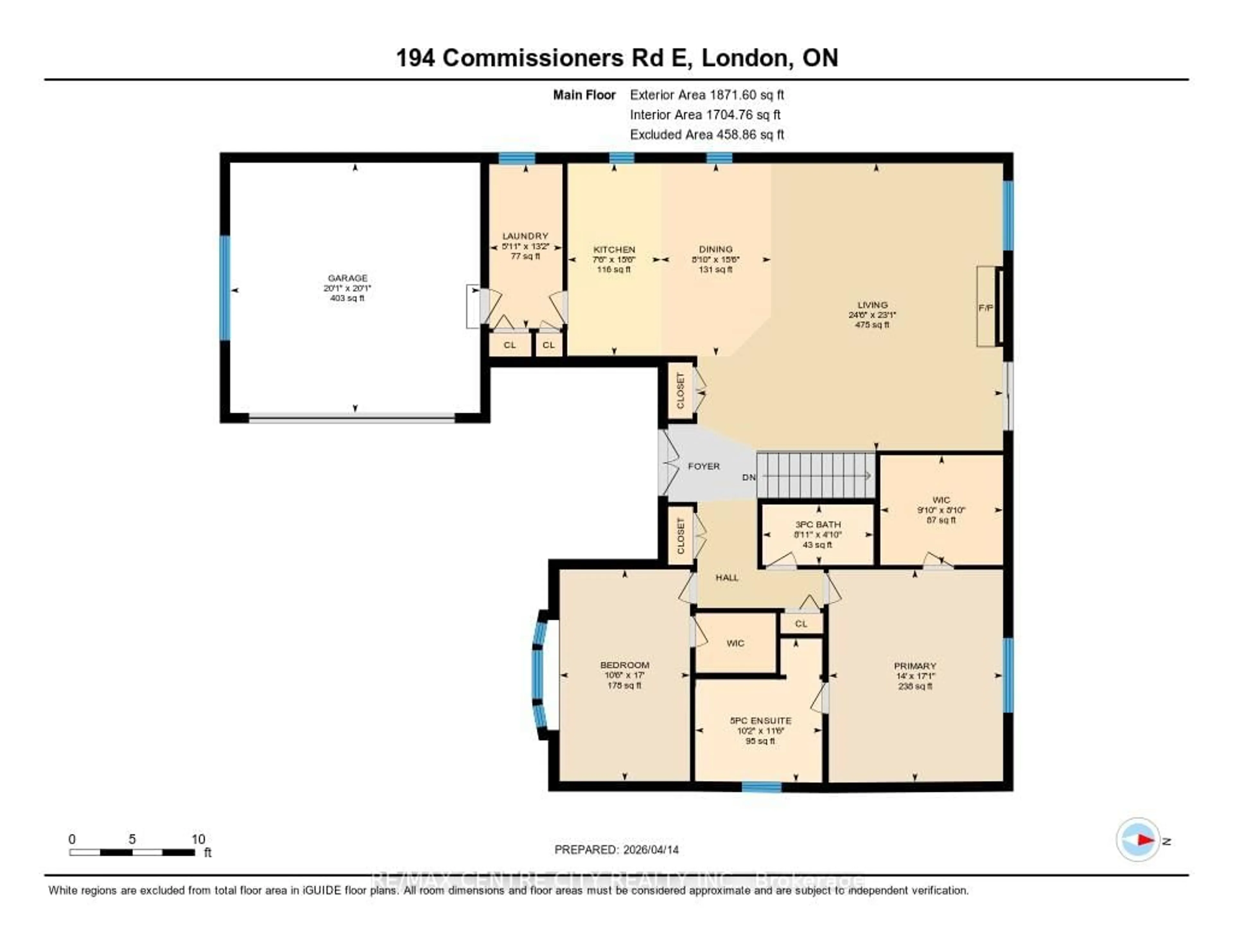 Floor plan for 194 Commissioners Rd, London South Ontario N6C 2T1