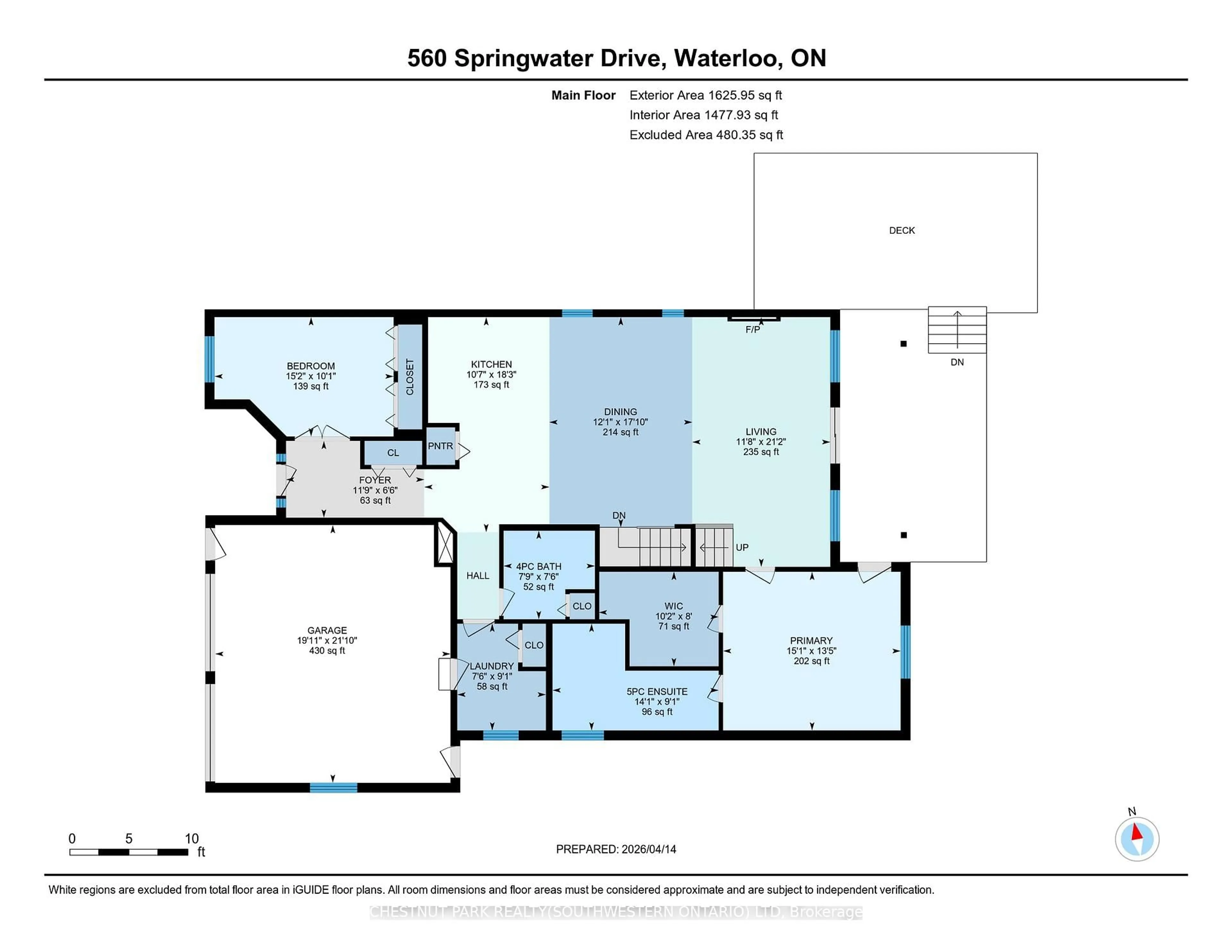 Floor plan for 560 Springwater Dr, Waterloo Ontario N2V 2K6