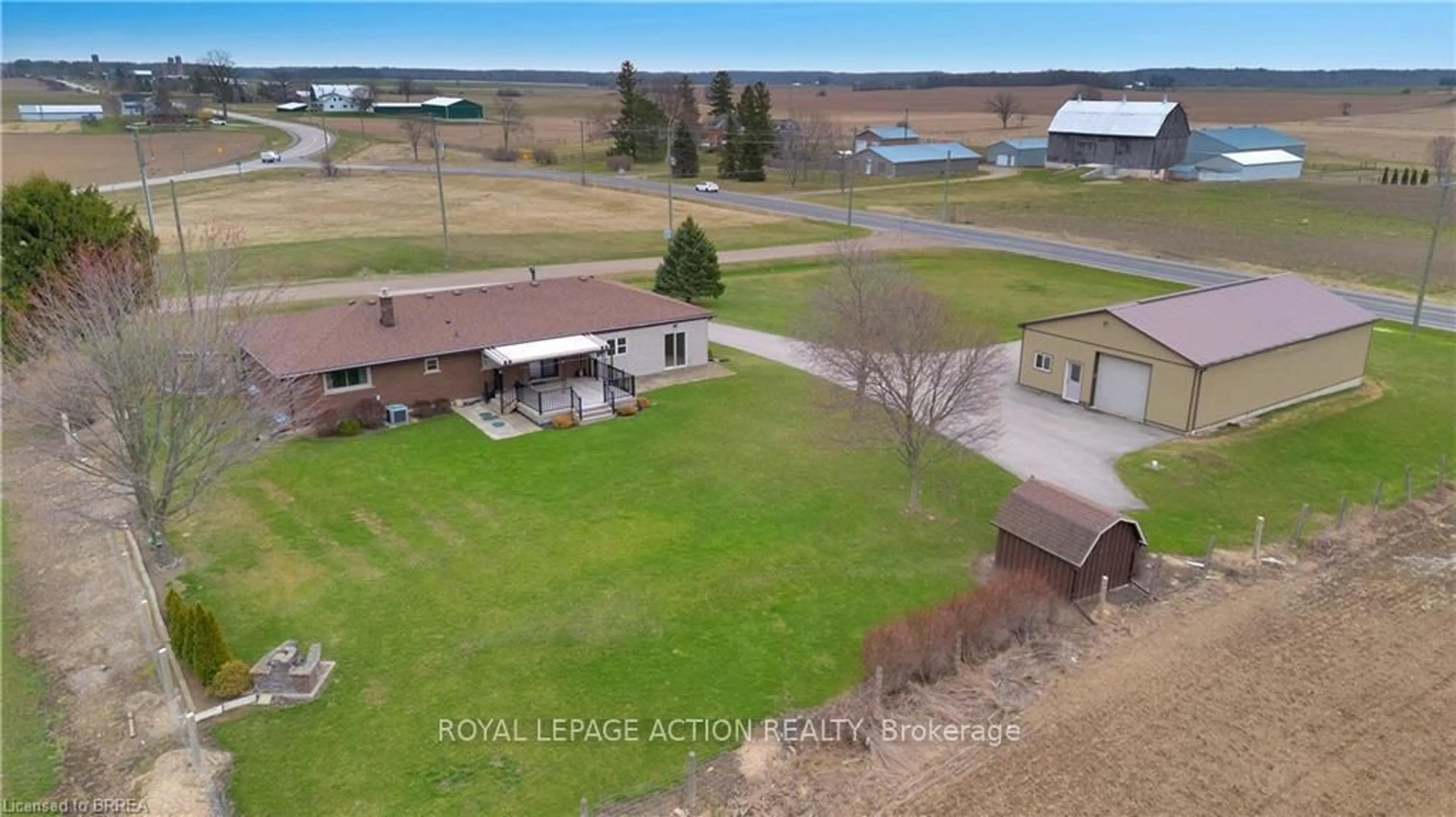 A pic from outside/outdoor area/front of a property/back of a property/a pic from drone, water/lake/river/ocean view for 266 No 6 School Rd, Brantford Ontario N3T 5L9