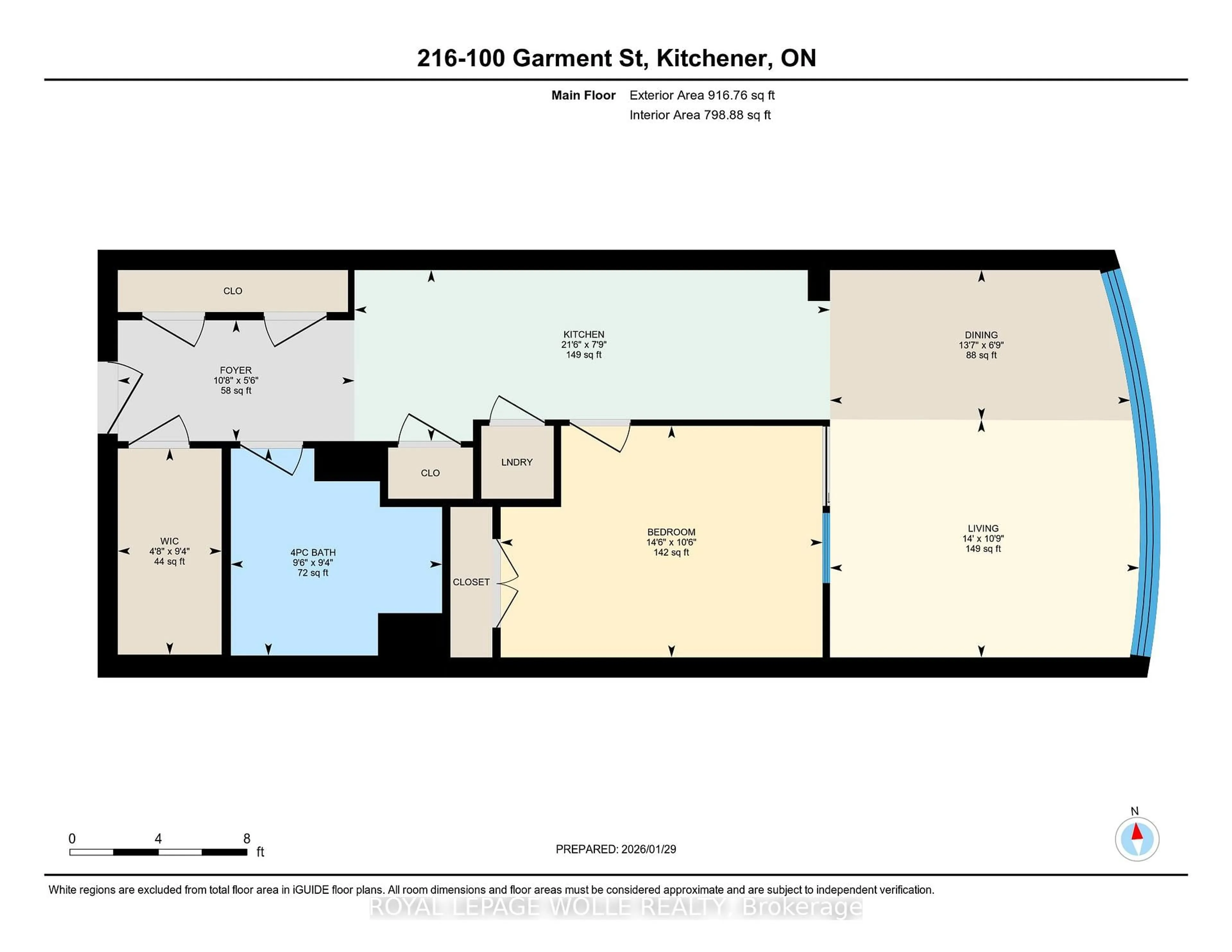 Floor plan for 100 Garment St #216, Waterloo Ontario N2G 0C3