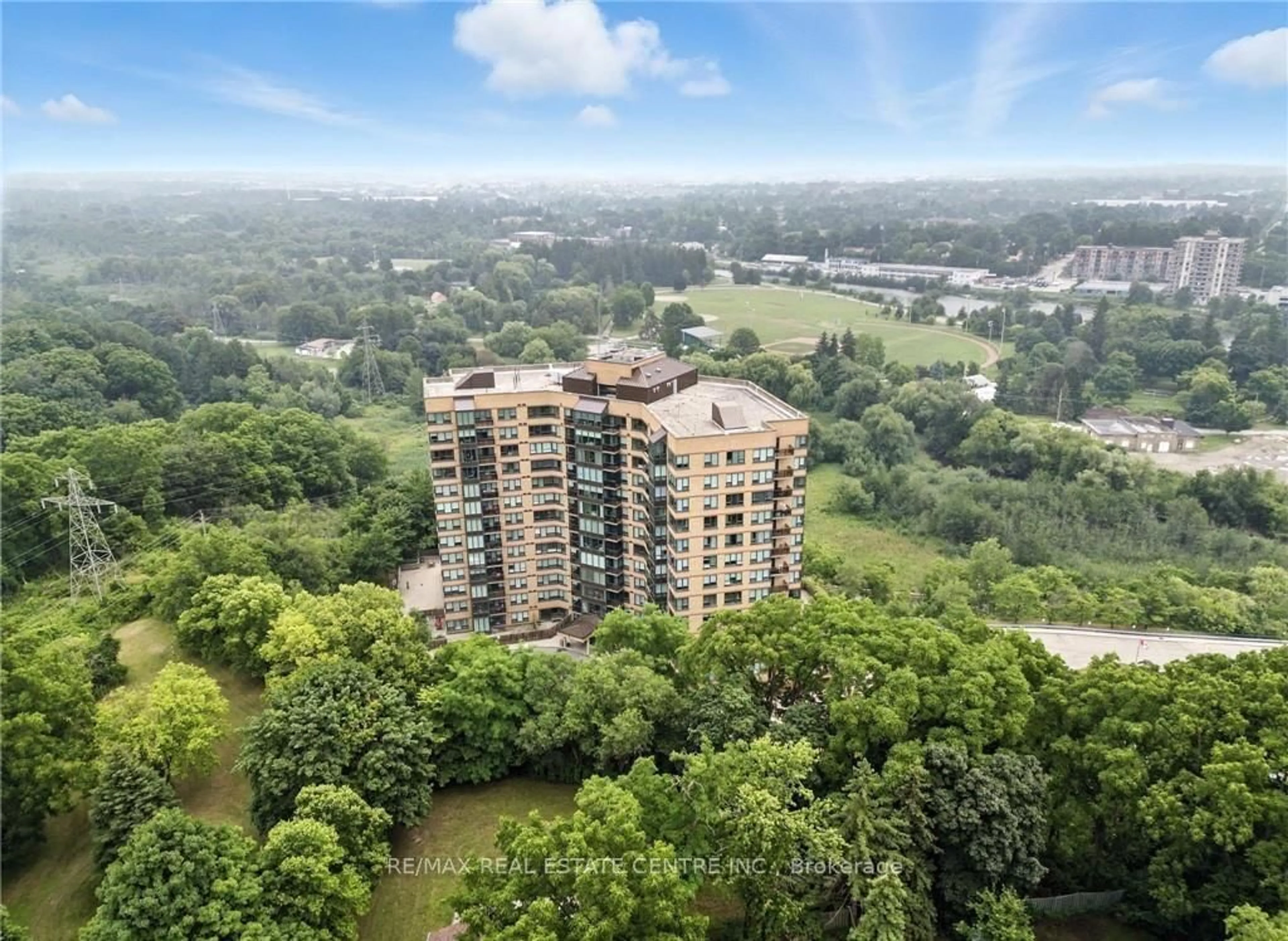 A pic from outside/outdoor area/front of a property/back of a property/a pic from drone, city buildings view from balcony for 237 King St #808, Cambridge Ontario N3H 5L2
