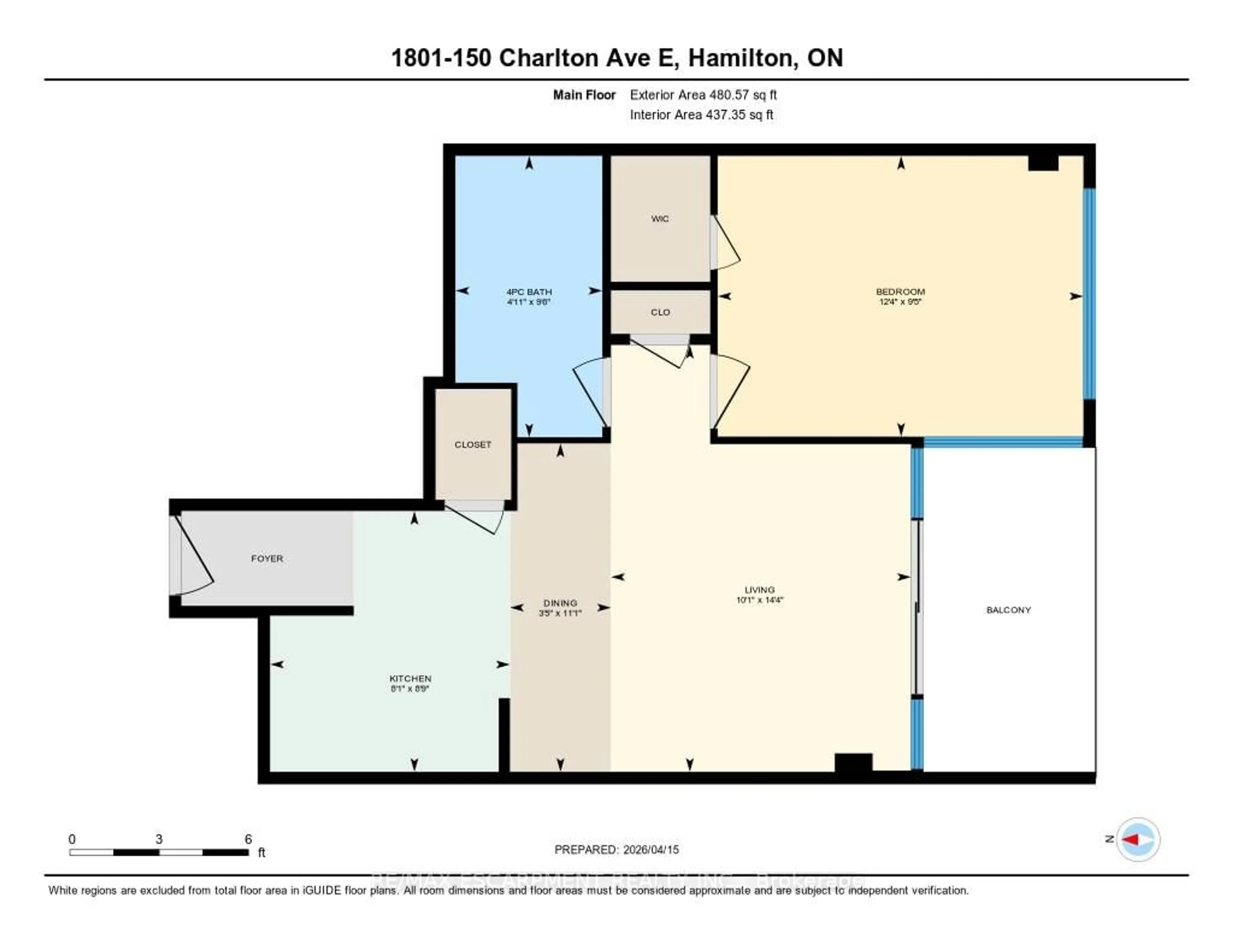 Floor plan for 150 Charlton Ave #1801, Hamilton Ontario L8N 3X3