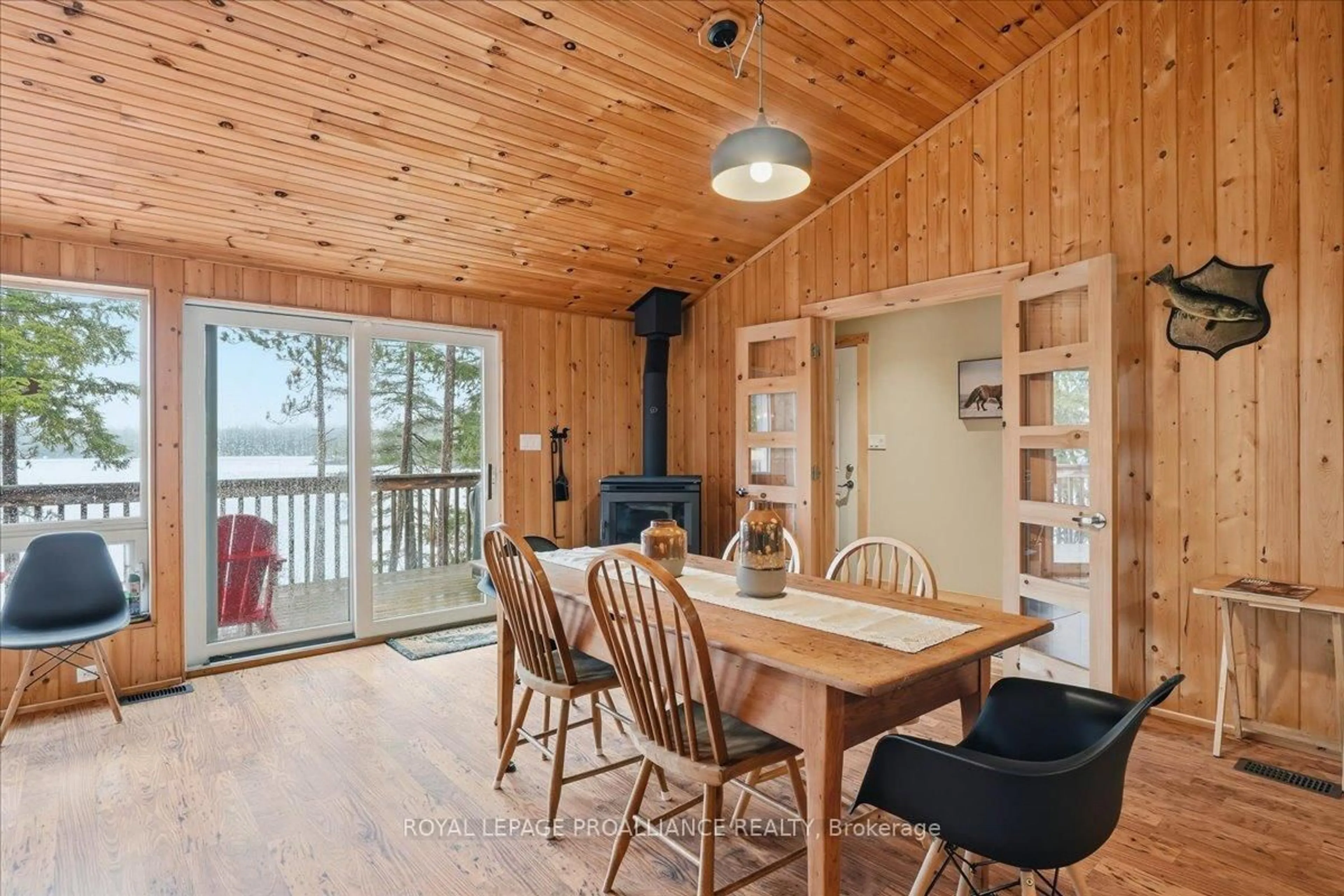 Dining room, wood/laminate floor for 399 Oborne Point Rd, Cloyne Ontario K0H 1K0