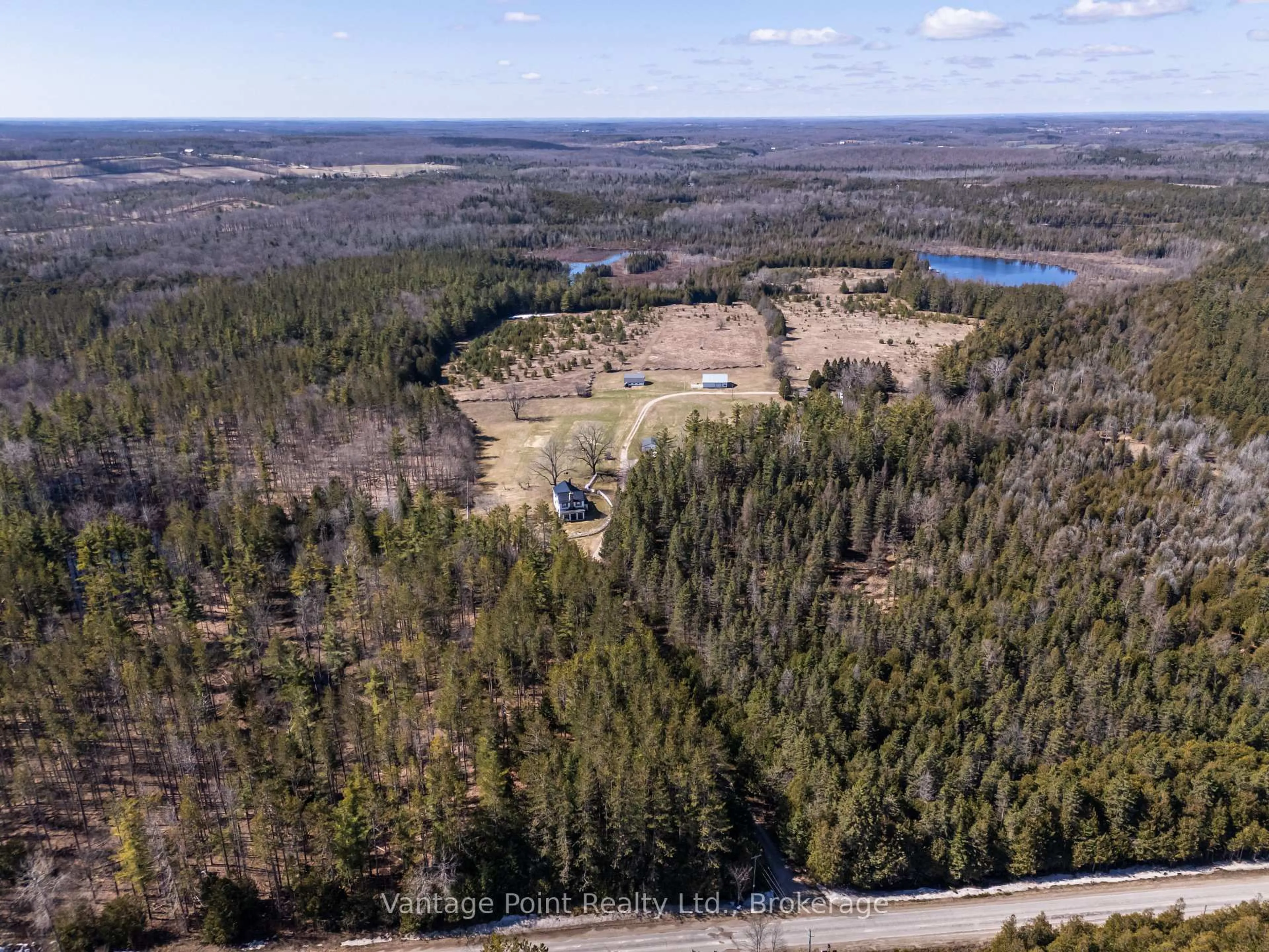 A pic from outside/outdoor area/front of a property/back of a property/a pic from drone, forest/trees view for 716612 West Back Line, Chatsworth Ontario N0H 1R0