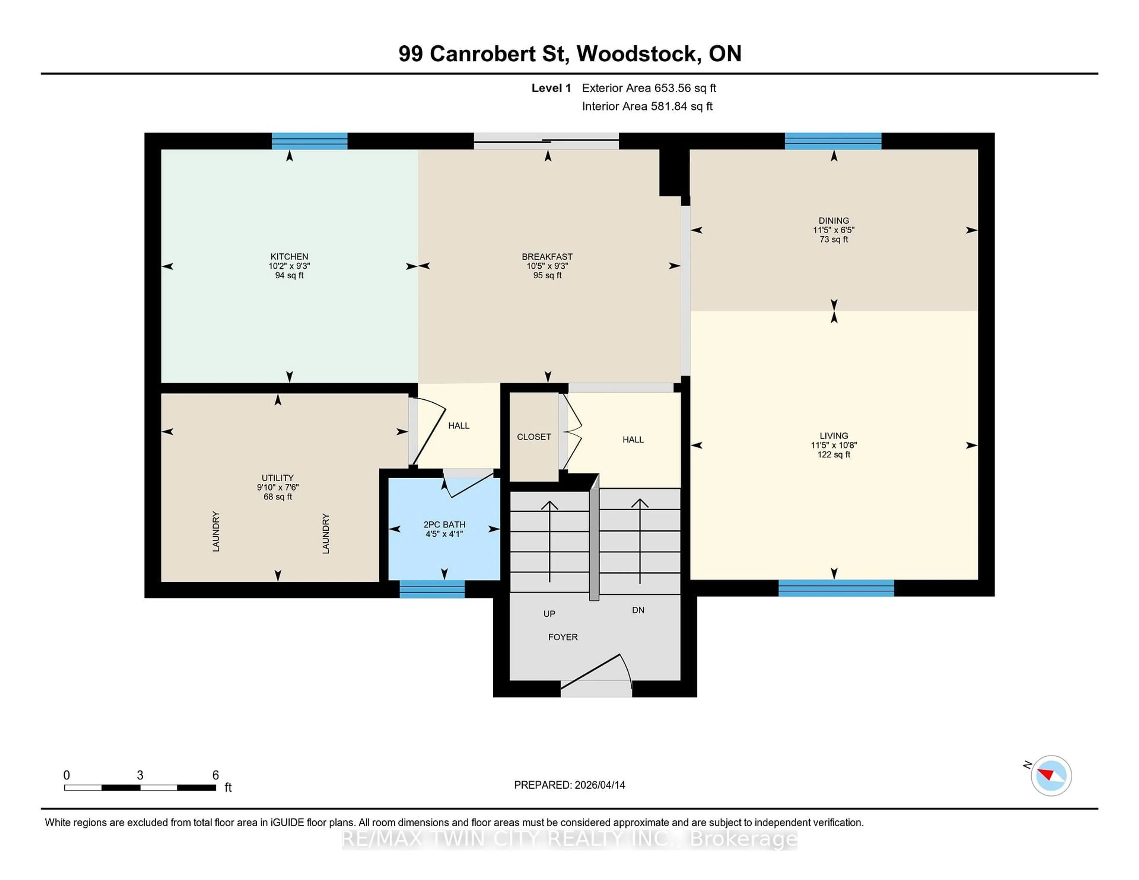 Floor plan for 99 Canrobert St, Woodstock Ontario N4S 8X5