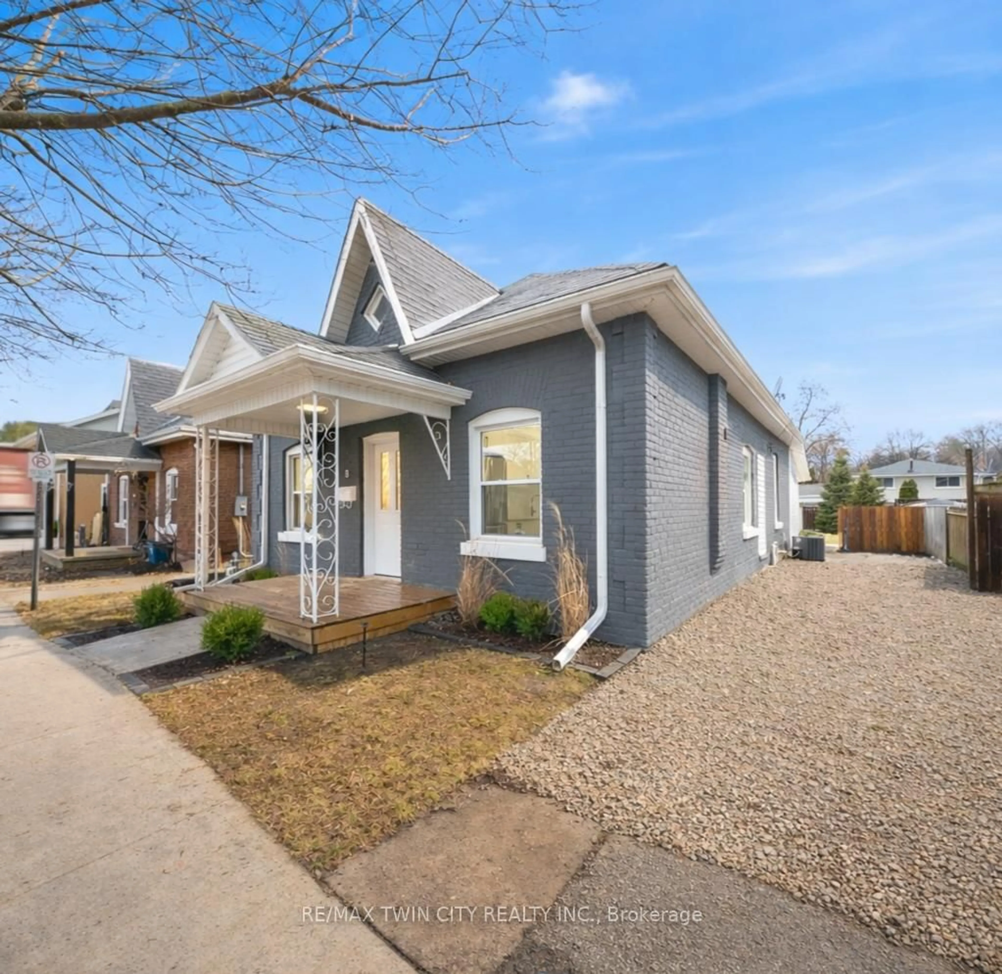 Home with vinyl exterior material, street for 8 Main St, Brantford Ontario N3R 3X2