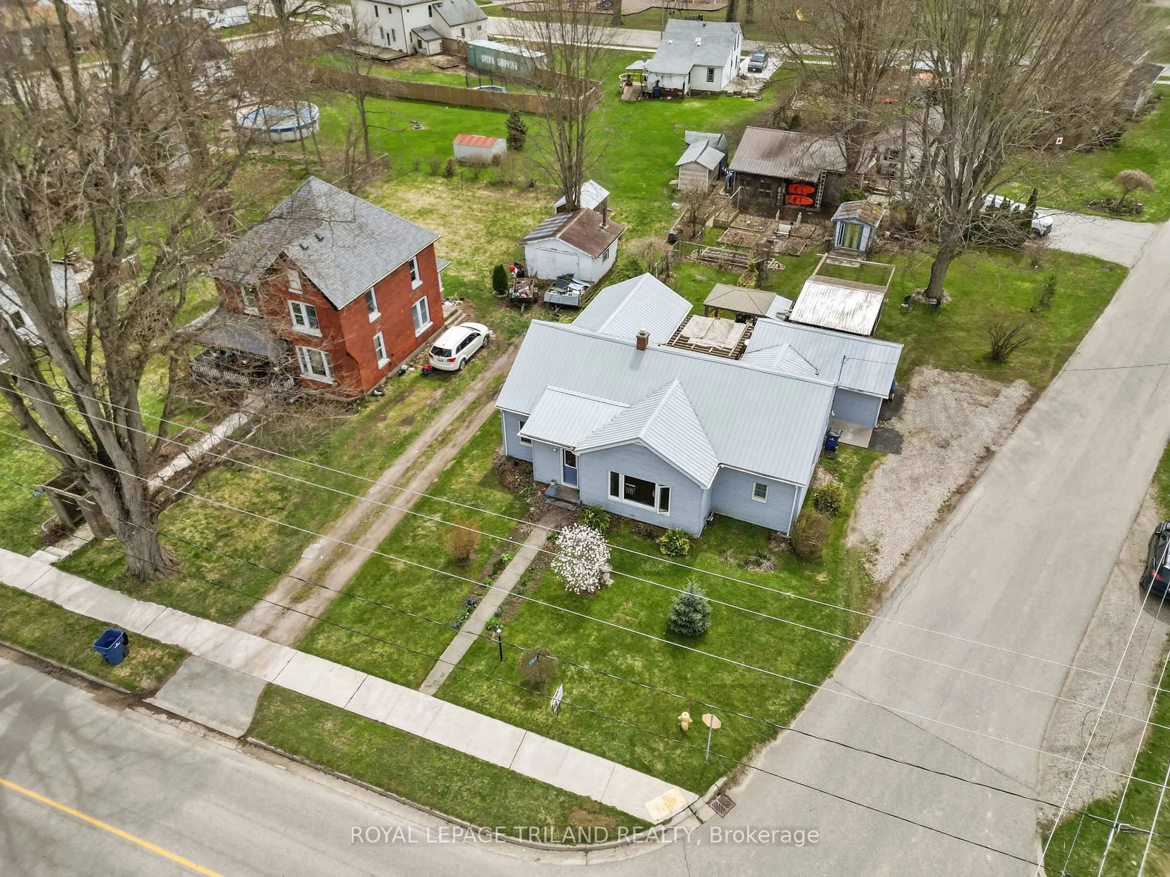 A pic from outside/outdoor area/front of a property/back of a property/a pic from drone, street for 22929 Hagerty Rd, Newbury Ontario N0L 1Z0