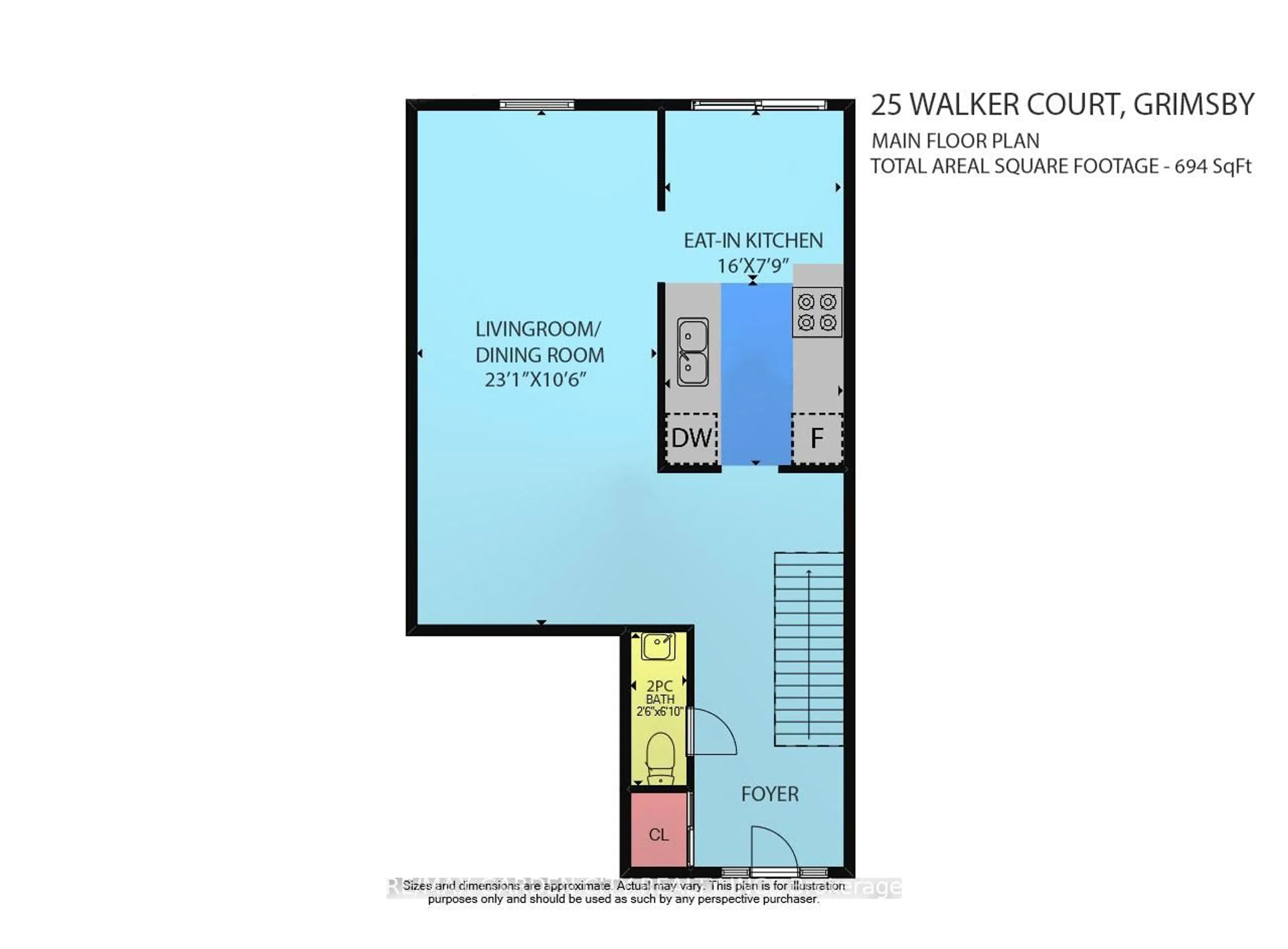Floor plan for 25 WALKER Crt, Grimsby Ontario L3M 5J5