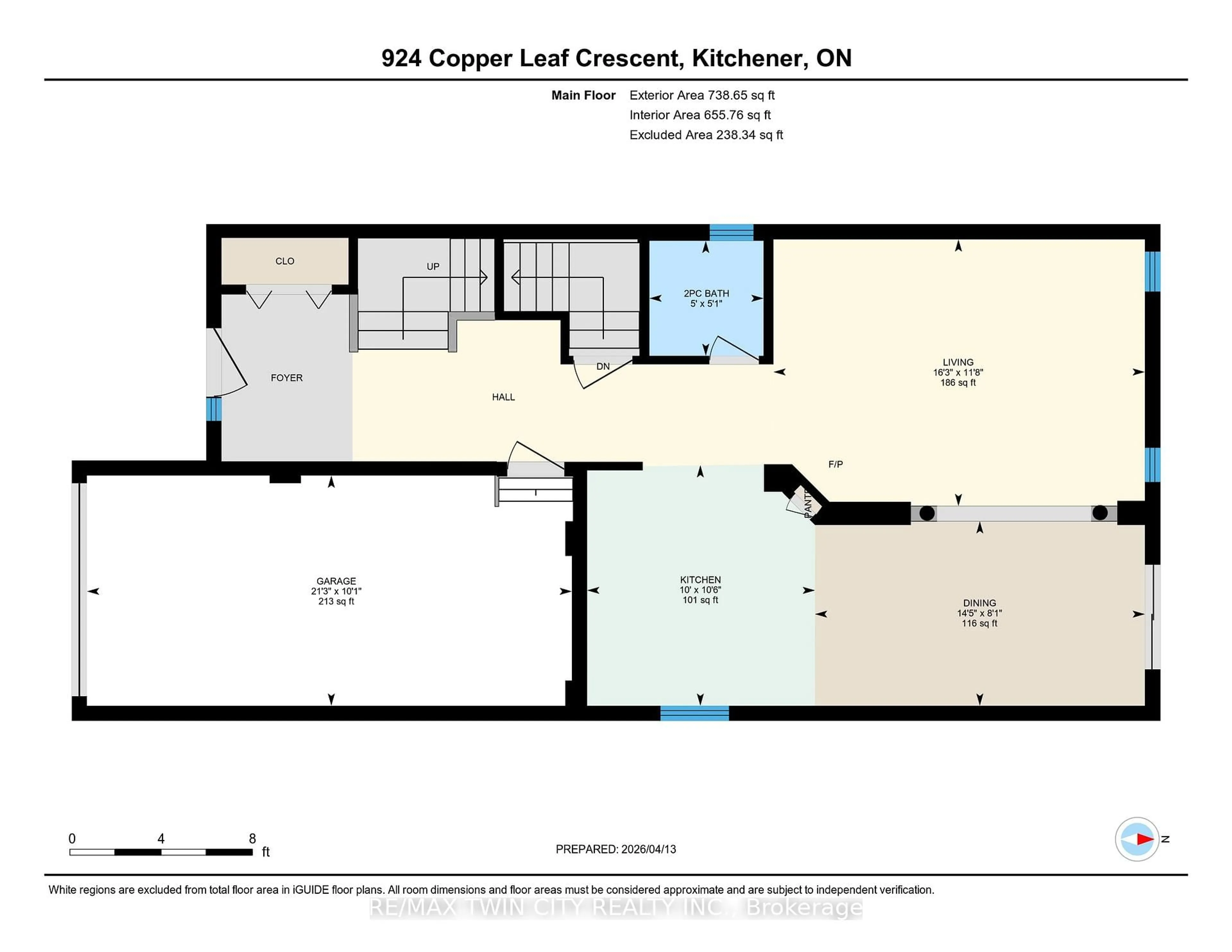 Floor plan for 924 Copper Leaf Cres, Kitchener Ontario N2E 3W1