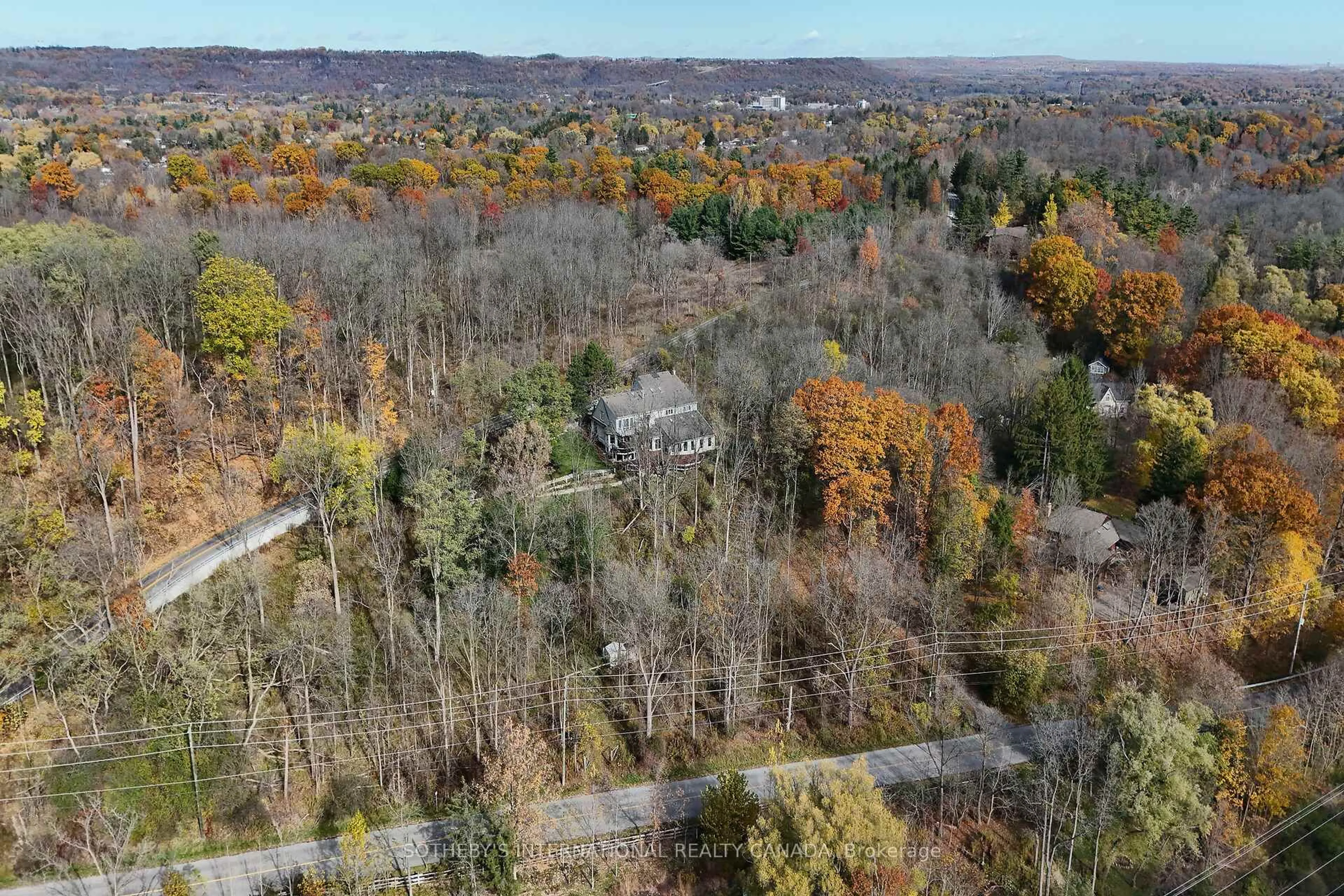 A pic from outside/outdoor area/front of a property/back of a property/a pic from drone, forest/trees view for 774 Old Dundas Rd, Hamilton Ontario L9H 5E3