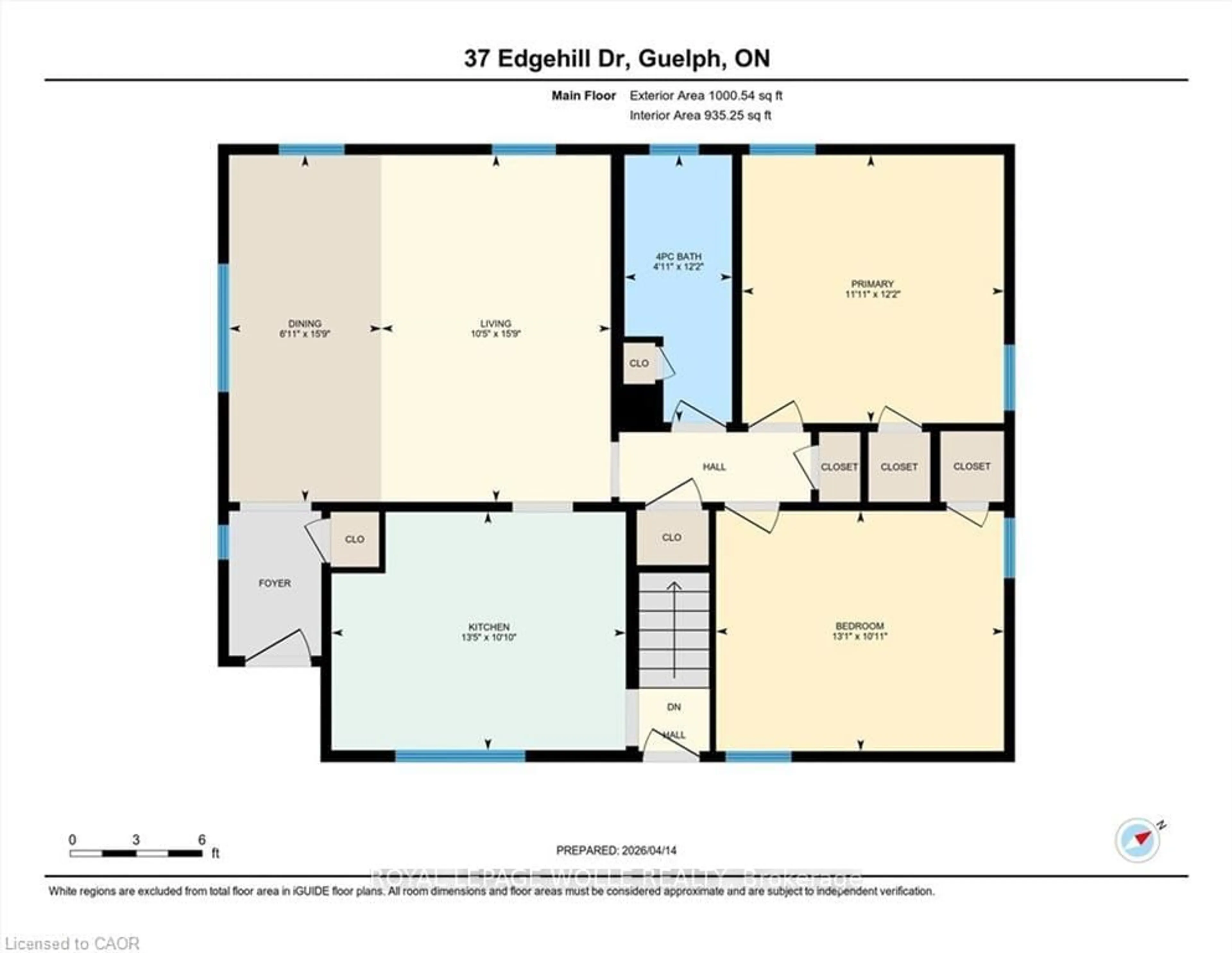 Floor plan for 37 Edgehill Dr, Guelph Ontario N1H 5E3
