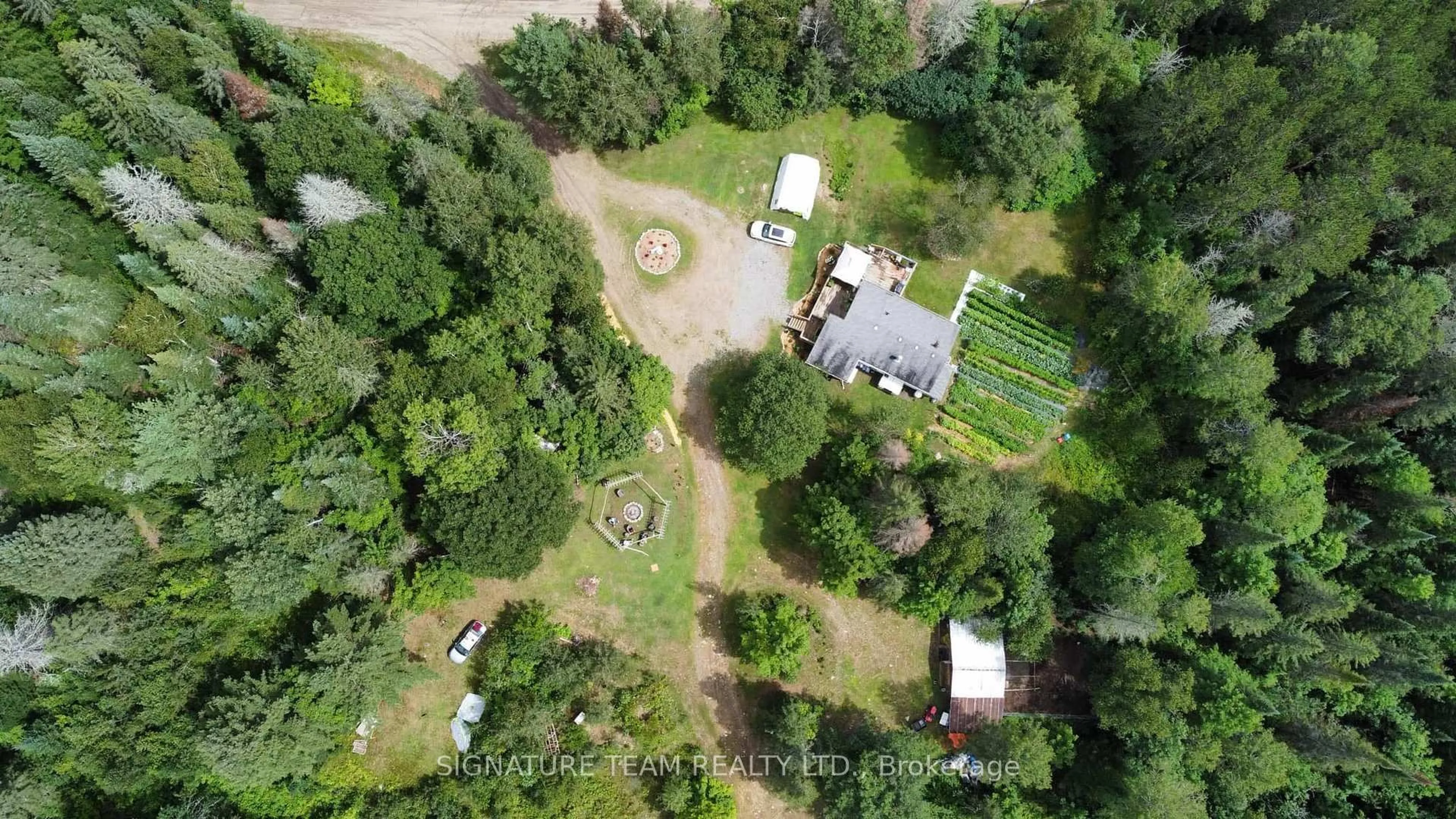 A pic from outside/outdoor area/front of a property/back of a property/a pic from drone, forest/trees view for 96 Addington Rd. 6 Rd, Cloyne Ontario K0H 1K0