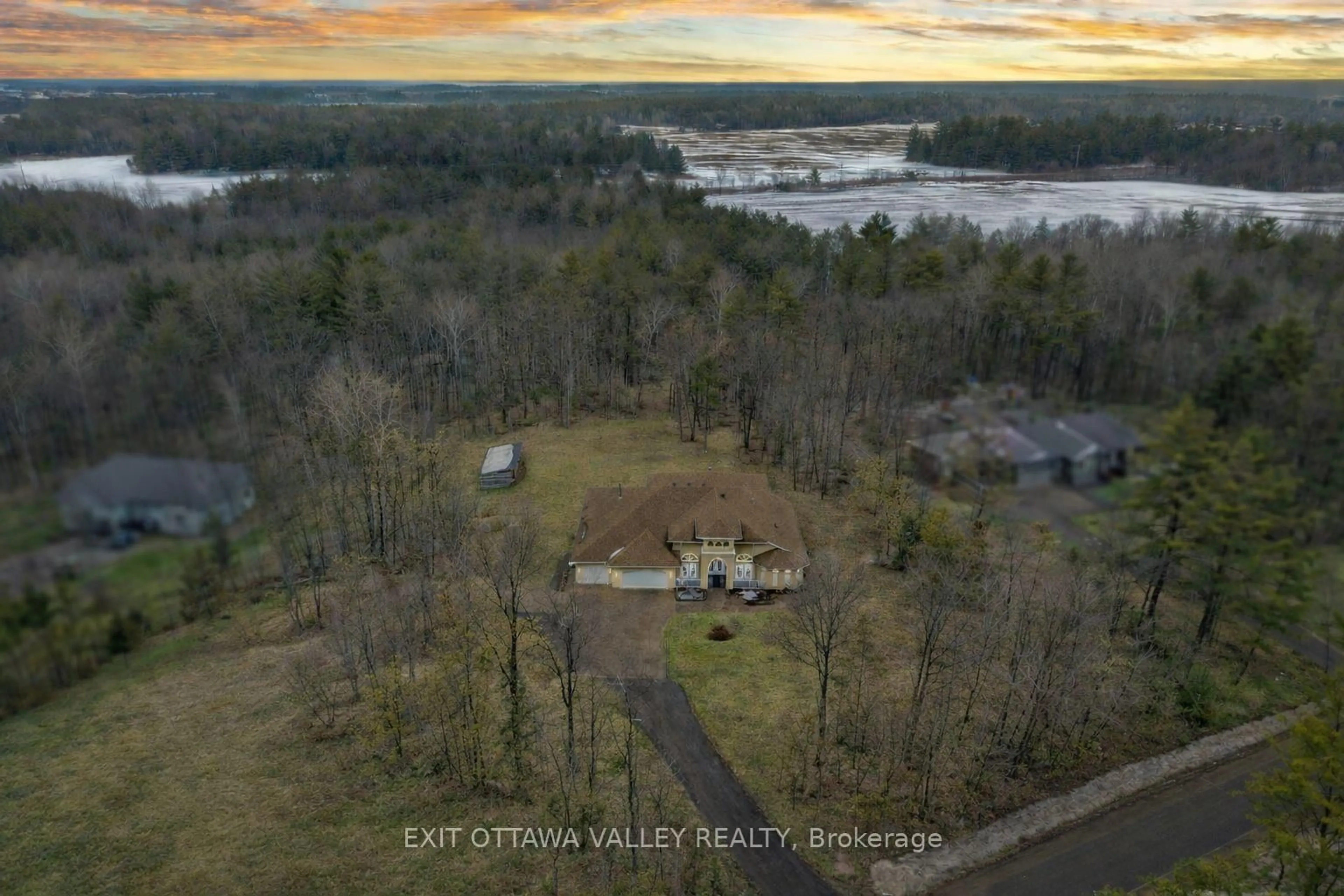 A pic from outside/outdoor area/front of a property/back of a property/a pic from drone, water/lake/river/ocean view for 740 Walford Rd, Pembroke Ontario K8A 6W5