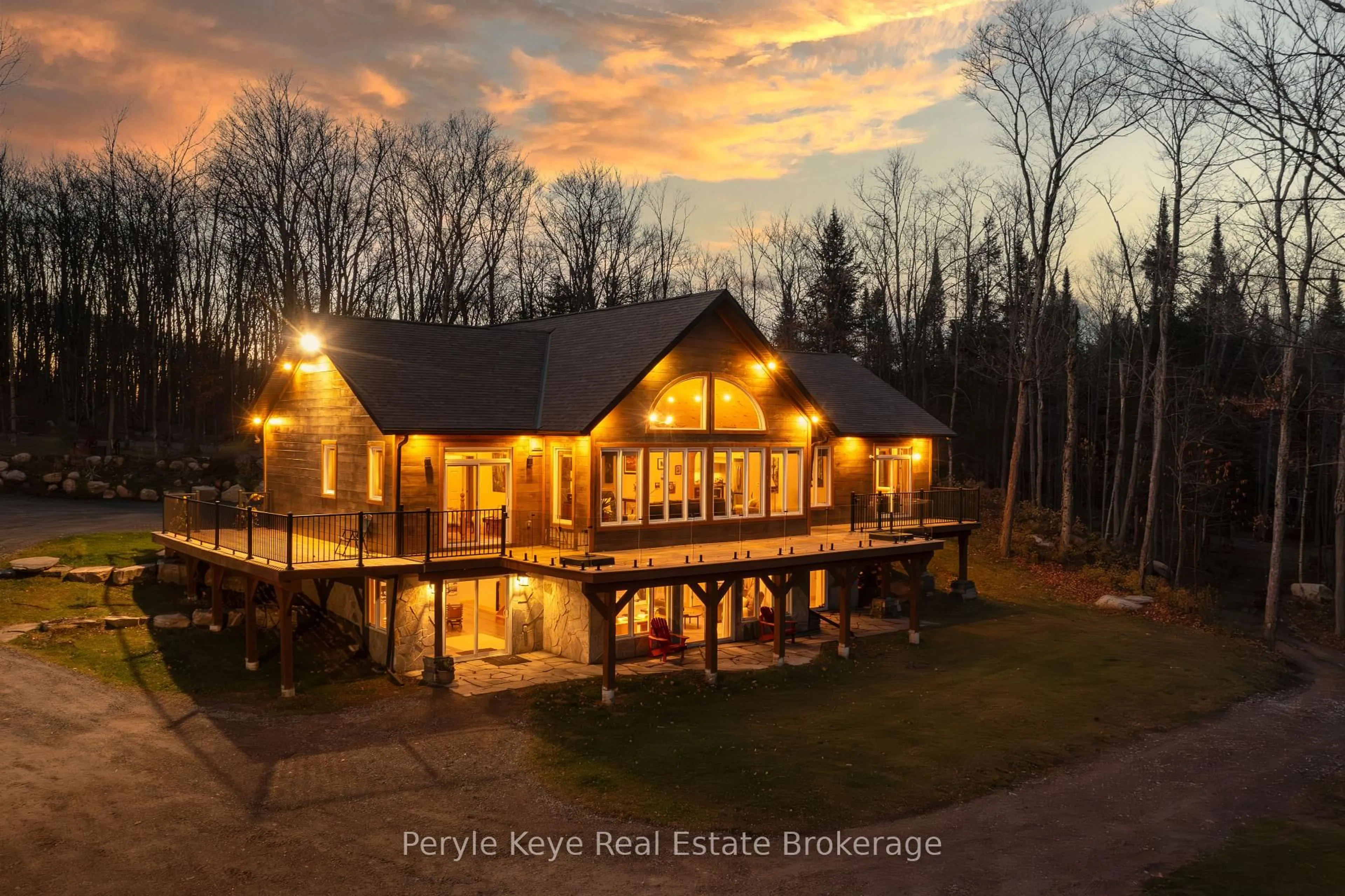 A pic from outside/outdoor area/front of a property/back of a property/a pic from drone, water/lake/river/ocean view for 3191 HWY 518 Highway, Kearney Ontario P0A 1M0