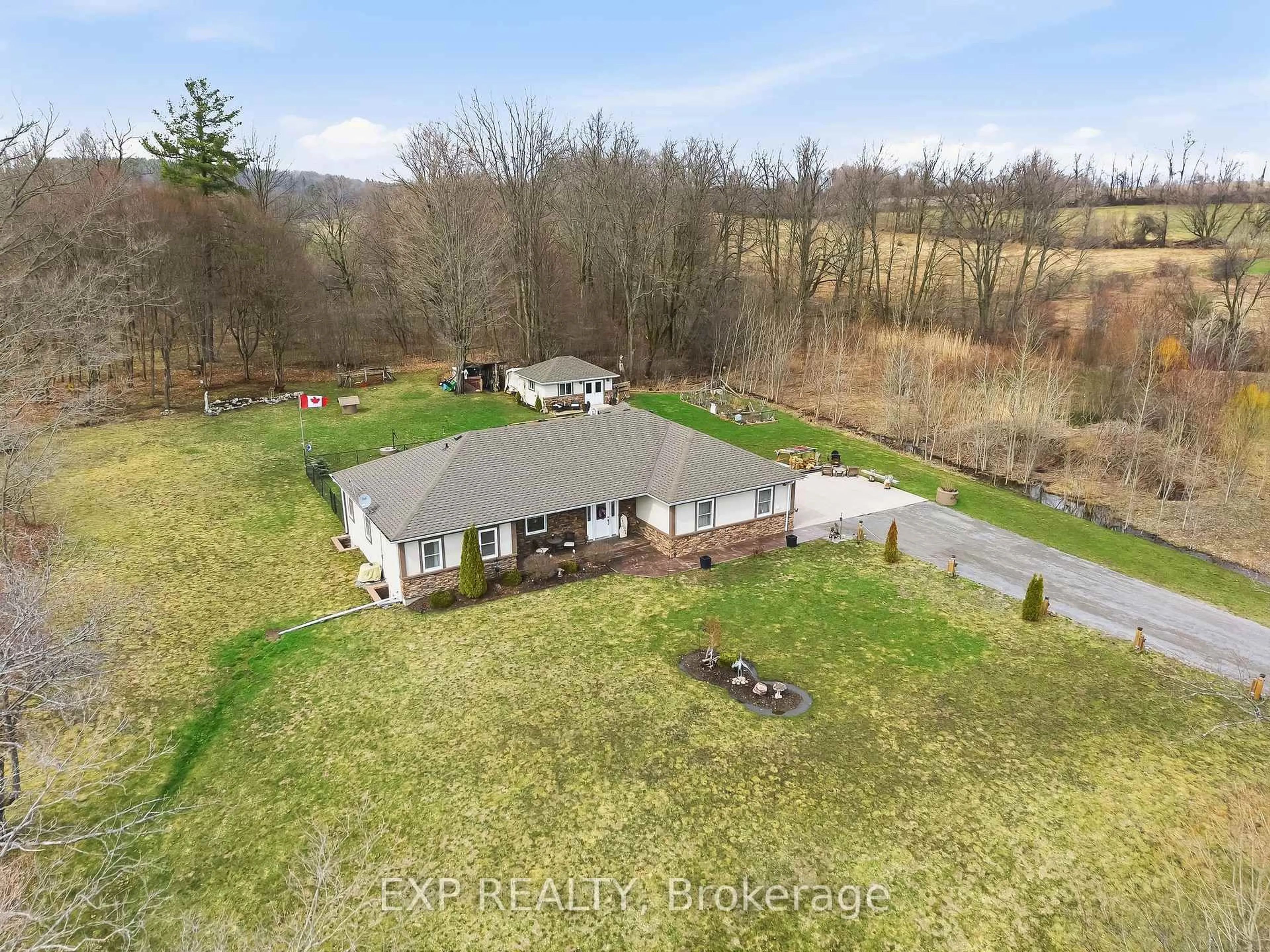 A pic from outside/outdoor area/front of a property/back of a property/a pic from drone, water/lake/river/ocean view for 880 Dingman Rd, Cramahe Ontario K0K 1M0