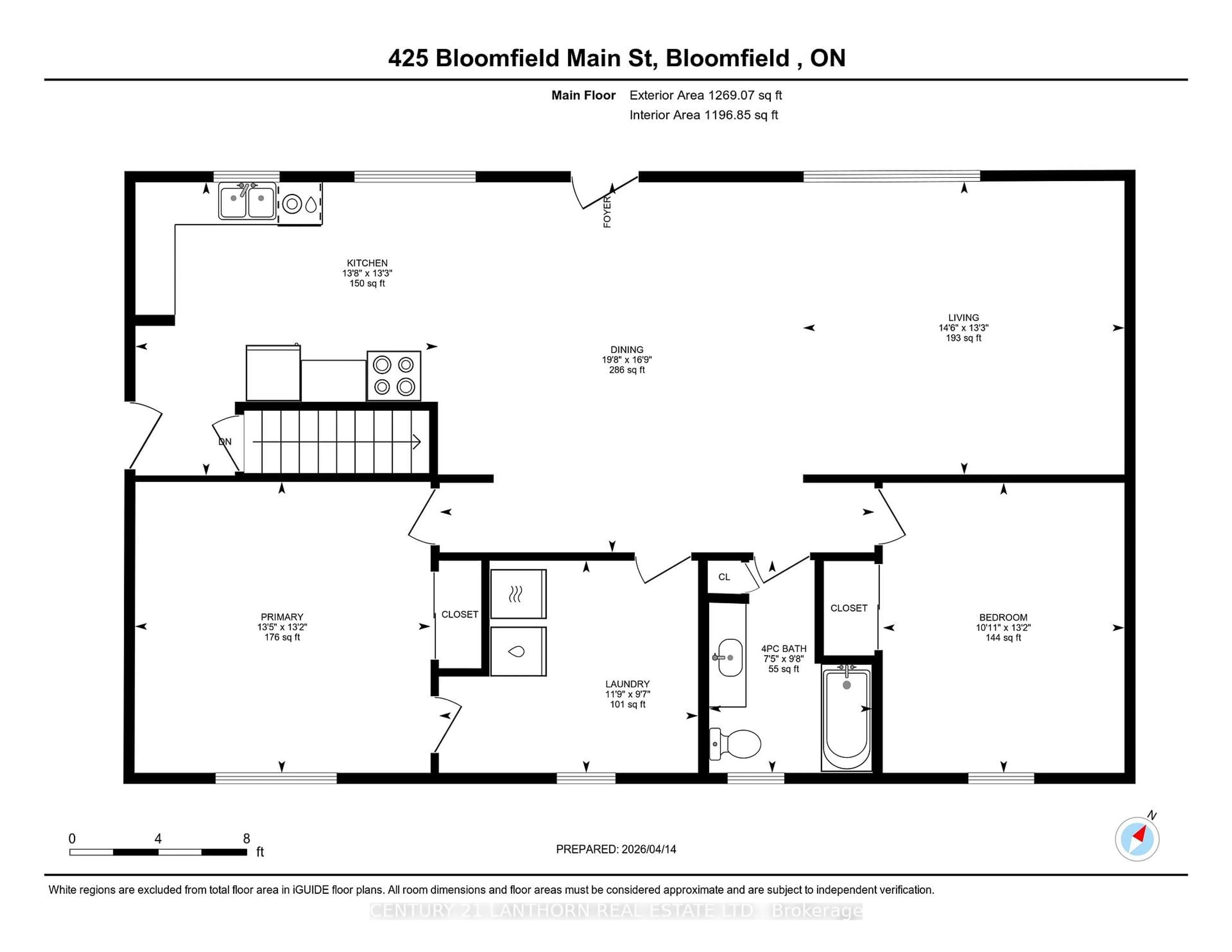 Floor plan for 425 Bloomfield Main St, Prince Edward County Ontario K0K 1G0