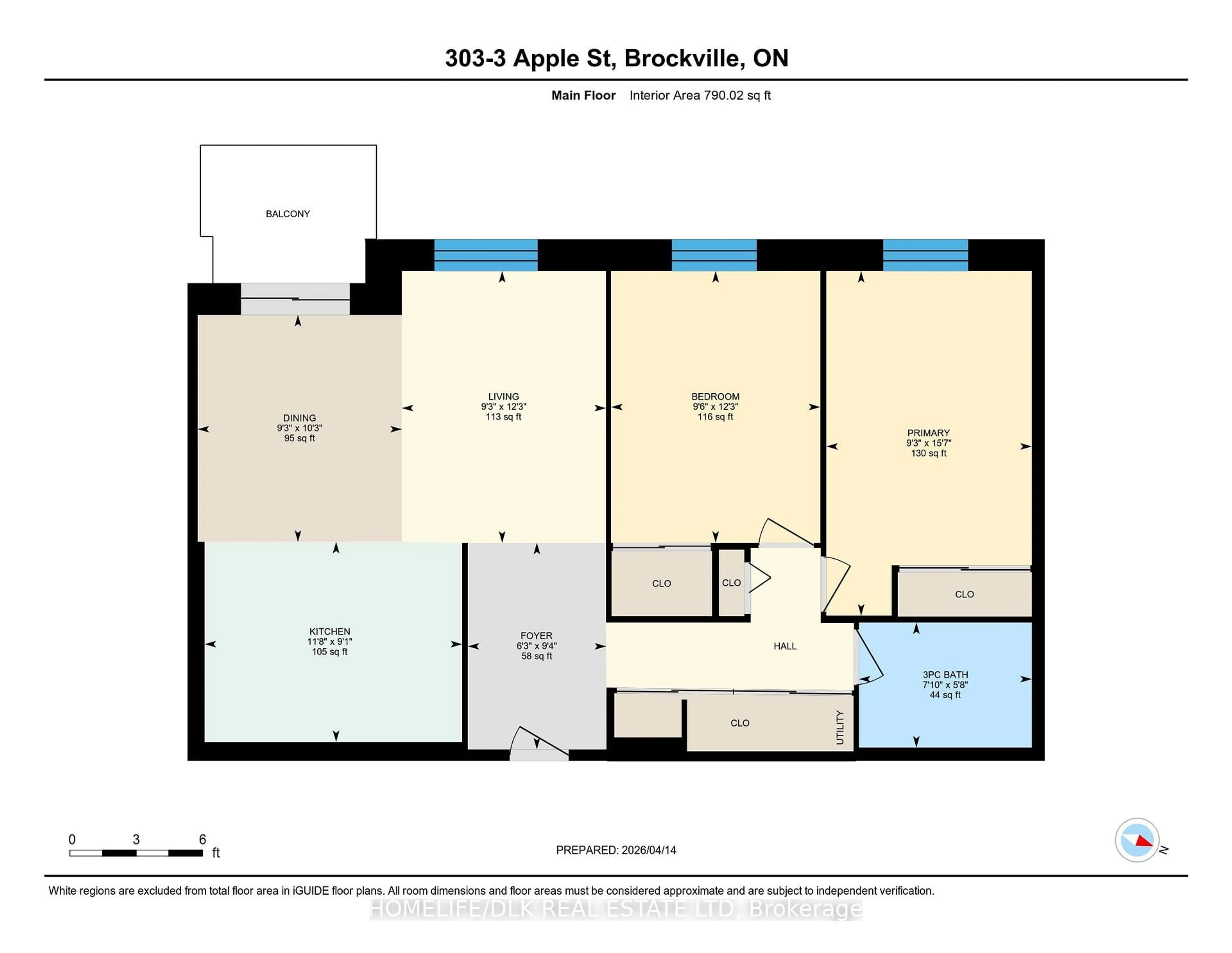 Floor plan for 3 Apple St #303, Brockville Ontario K6V 4X5