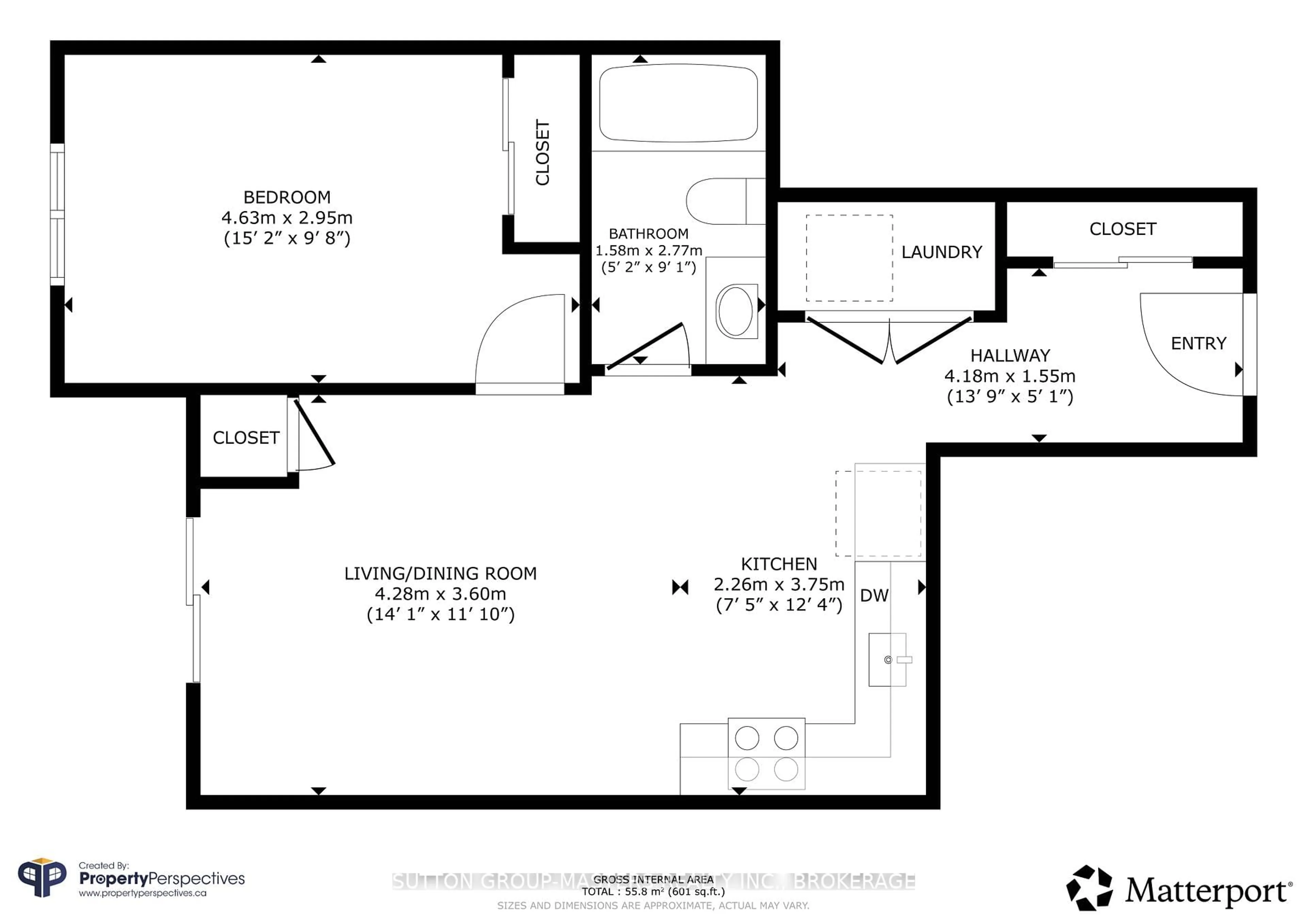 Floor plan for 501 Frontenac St #413, Kingston Ontario K7K 4L9