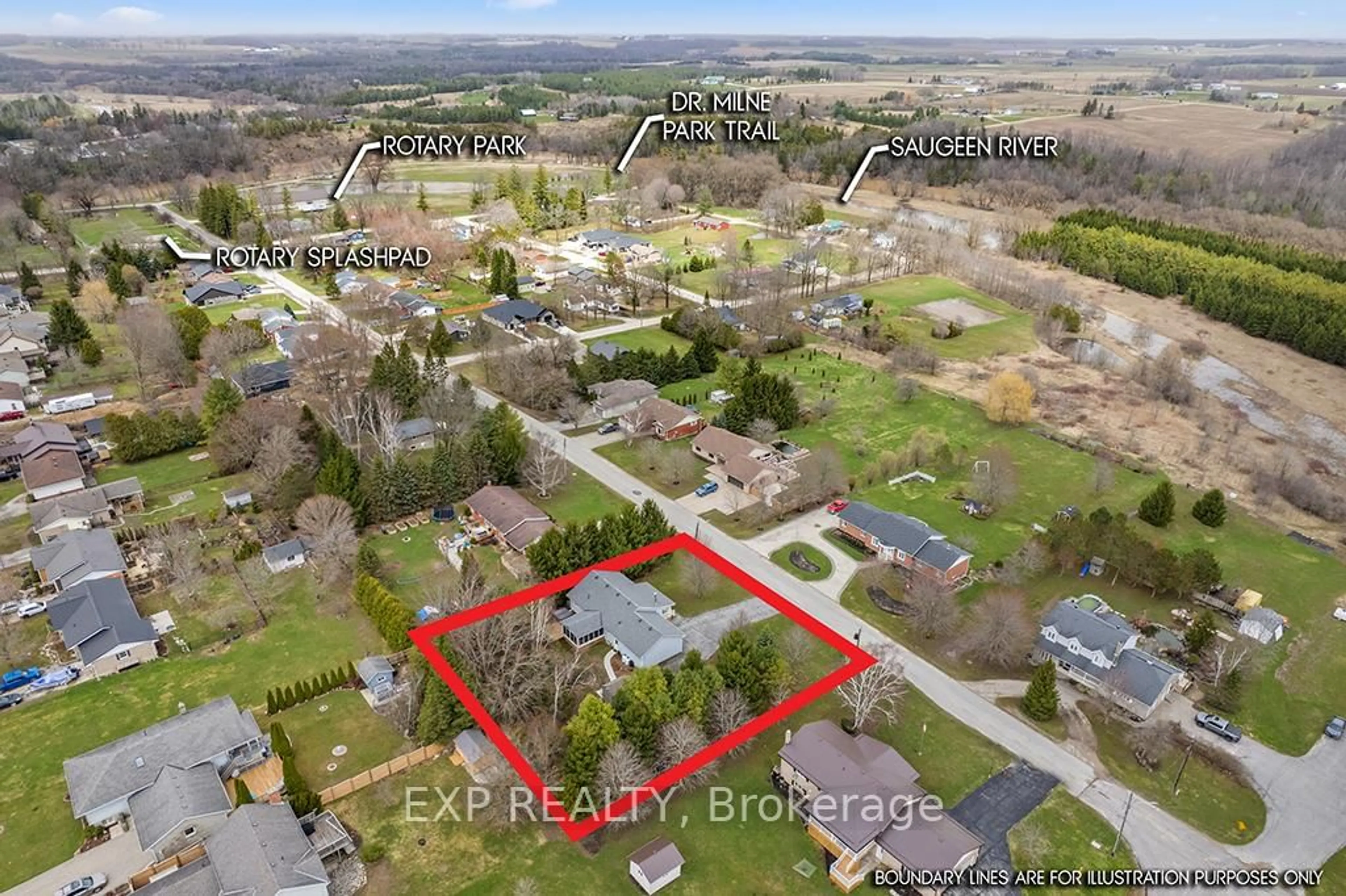 A pic from outside/outdoor area/front of a property/back of a property/a pic from drone, street for 154 James St, Arran-Elderslie Ontario N0G 2N0