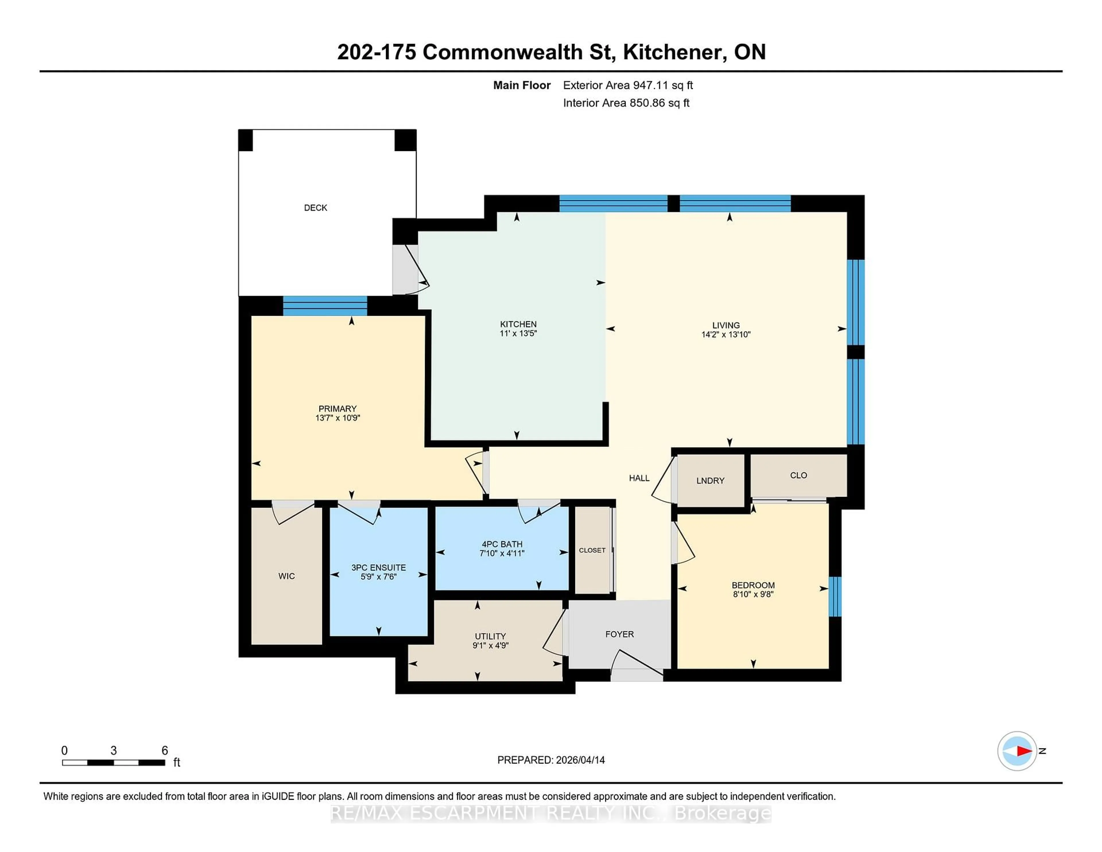 Floor plan for 175 Commonwealth St #202, Kitchener Ontario N2E 0H4