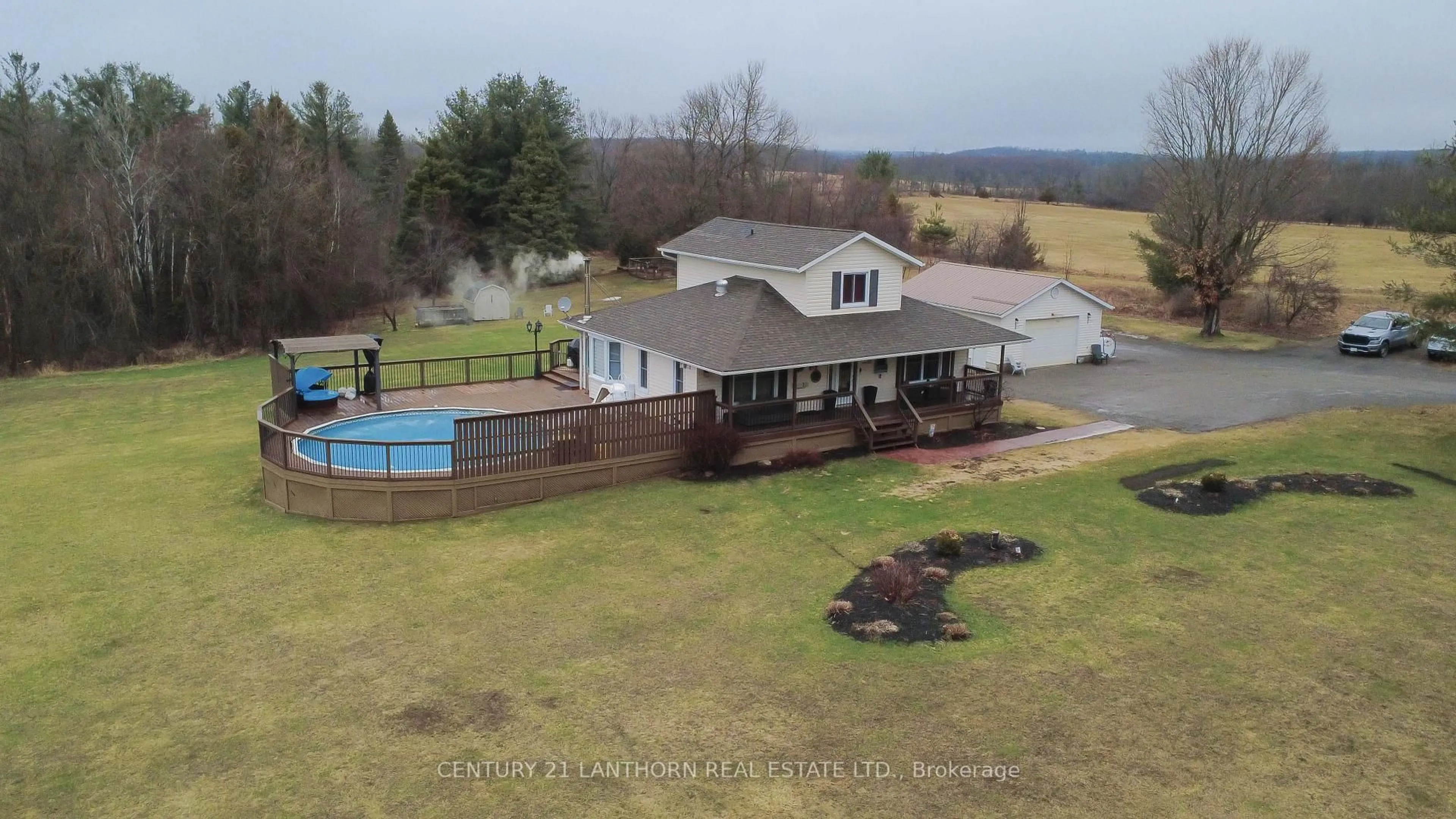 A pic from outside/outdoor area/front of a property/back of a property/a pic from drone, water/lake/river/ocean view for 305 Centre Line Rd, Limoges Ontario K0K 2M0