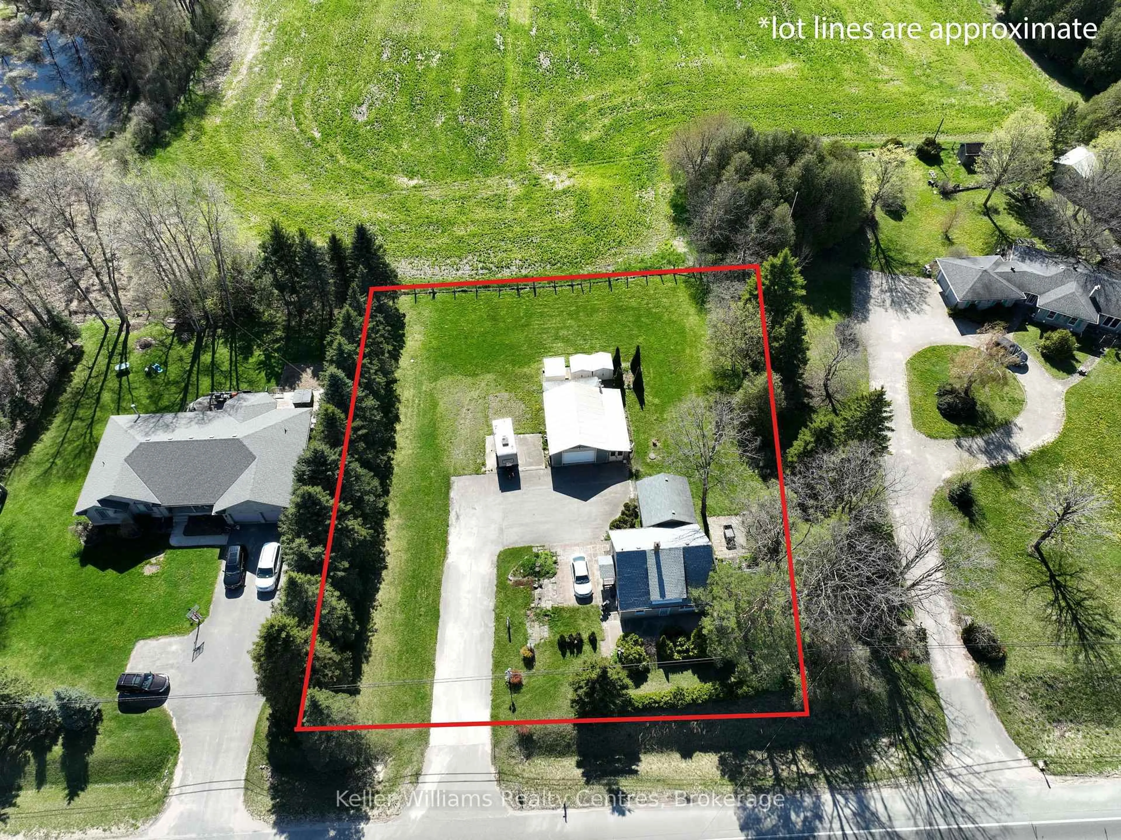 A pic from outside/outdoor area/front of a property/back of a property/a pic from drone, street for 313238 Highway 6 Highway, West Grey Ontario N0G 1R0